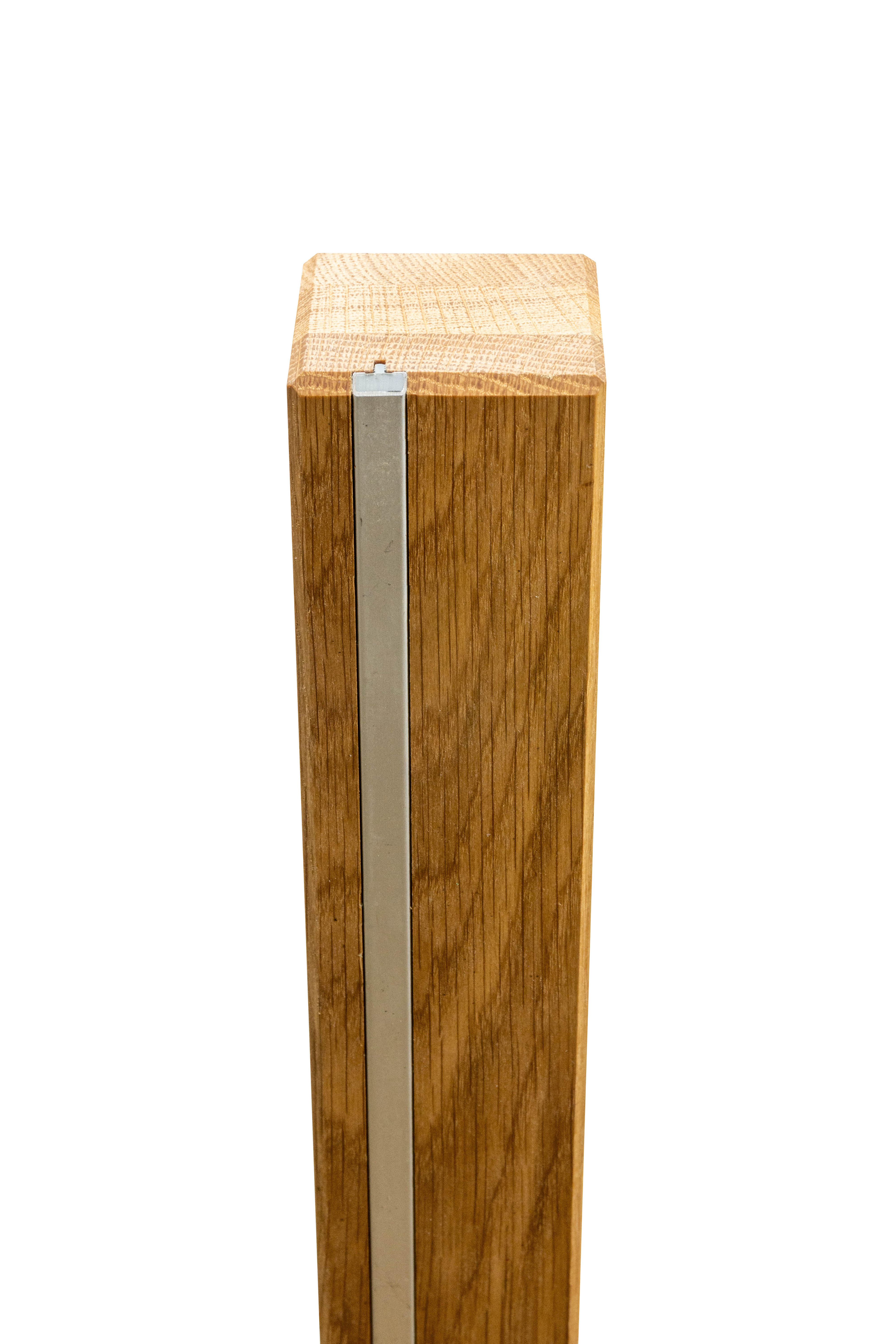 Pied table carré CIME fixe chêne teinté brun / marron - 4