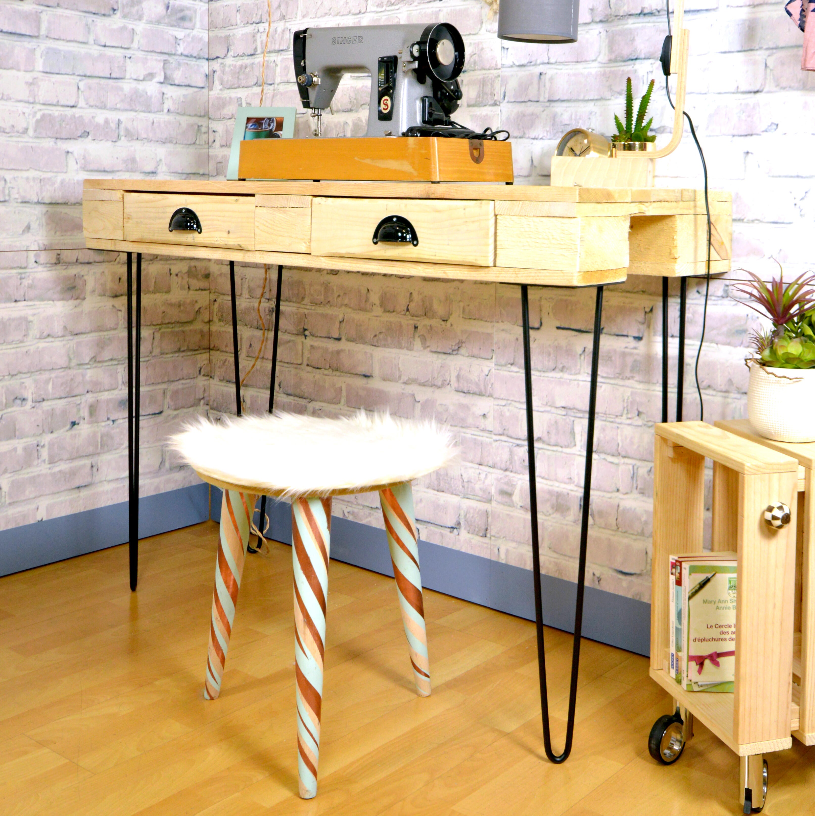 Pied de table design CIME, noir, hauteur 71 cm - 4