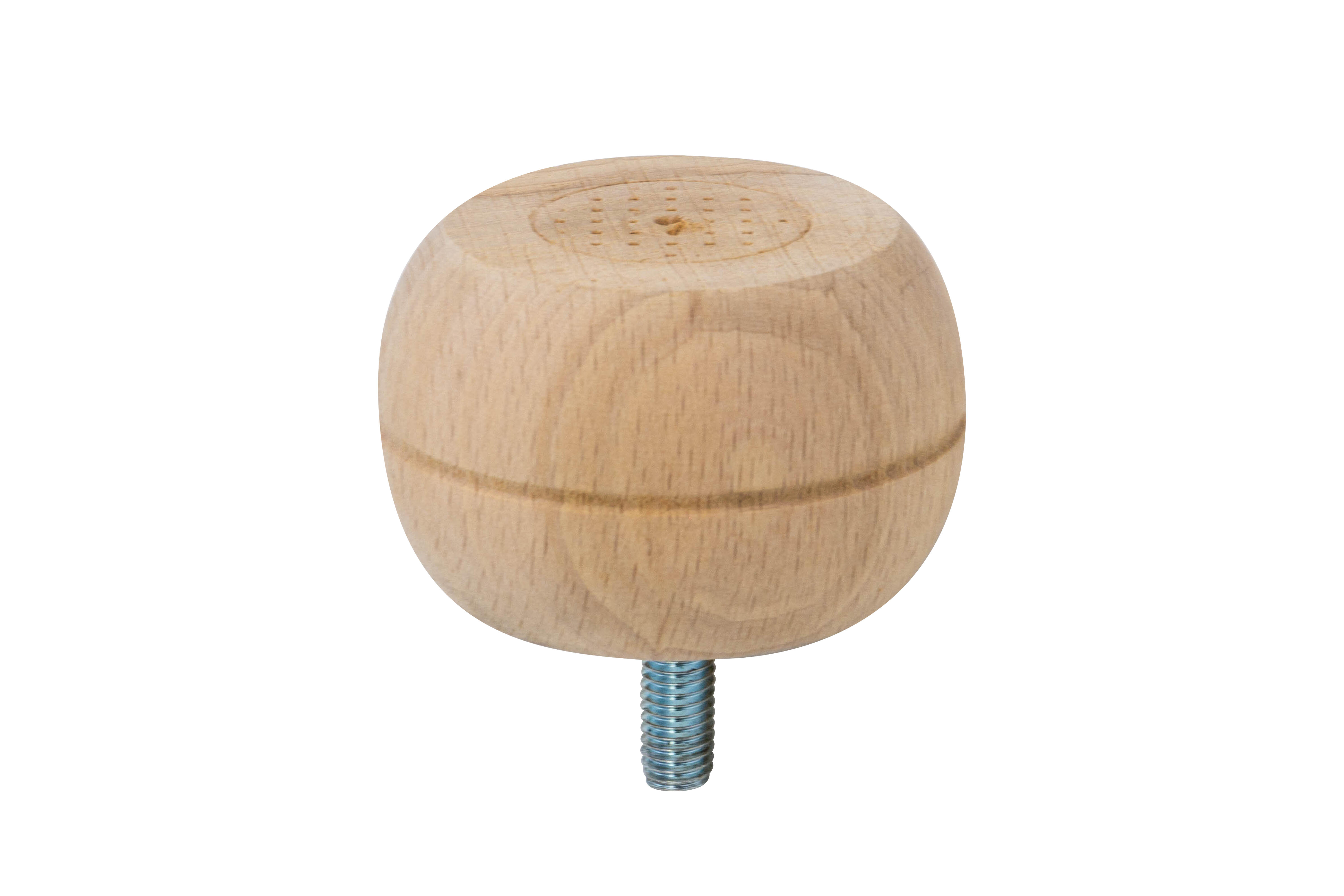 Pied de meuble boule Cime, hêtre brut, diamètre 6.5 cm x hauteur 4 cm - 5