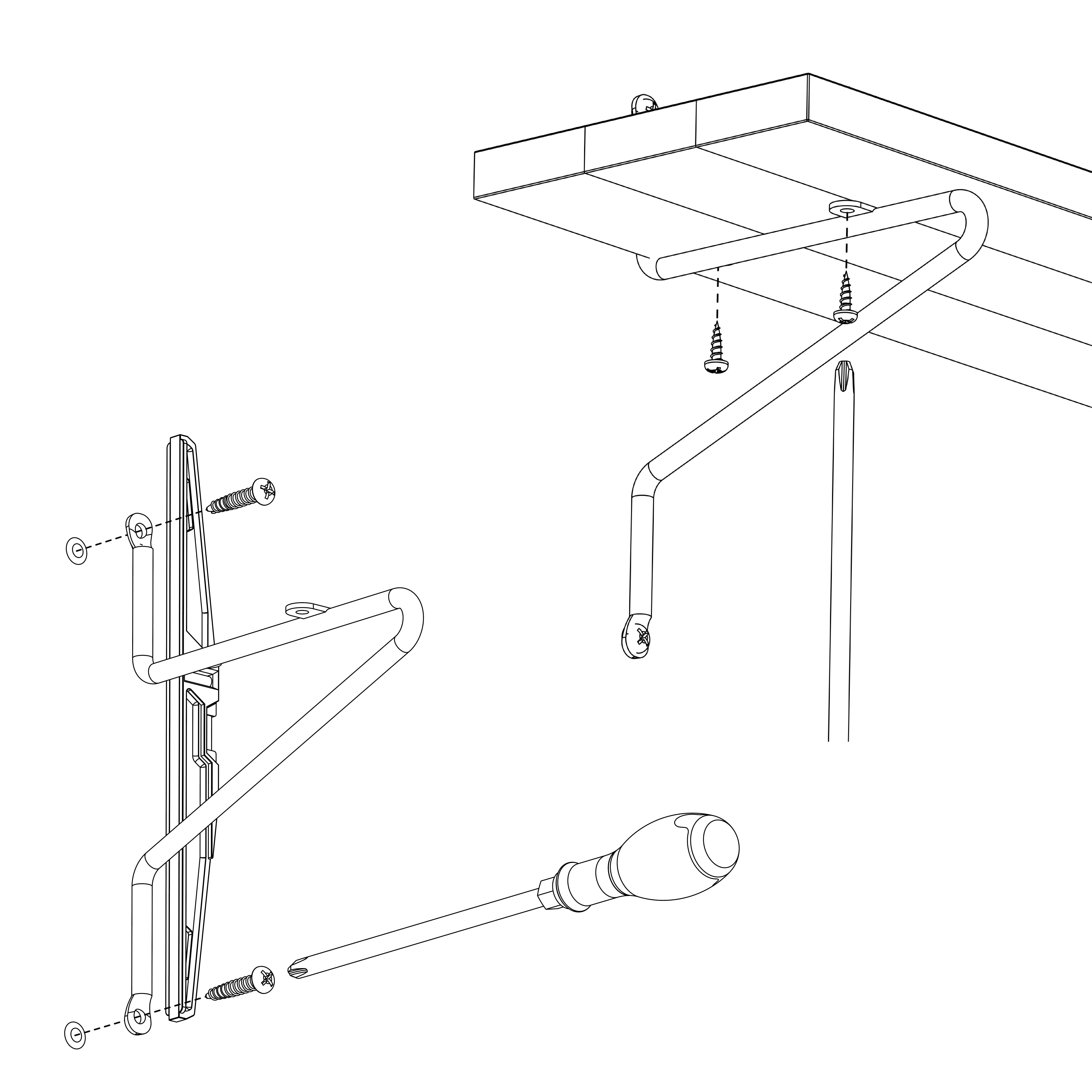 Lot de 2 équerres Filaire acier enduit de résine époxy noir, H.24 x P.3 cm - 4