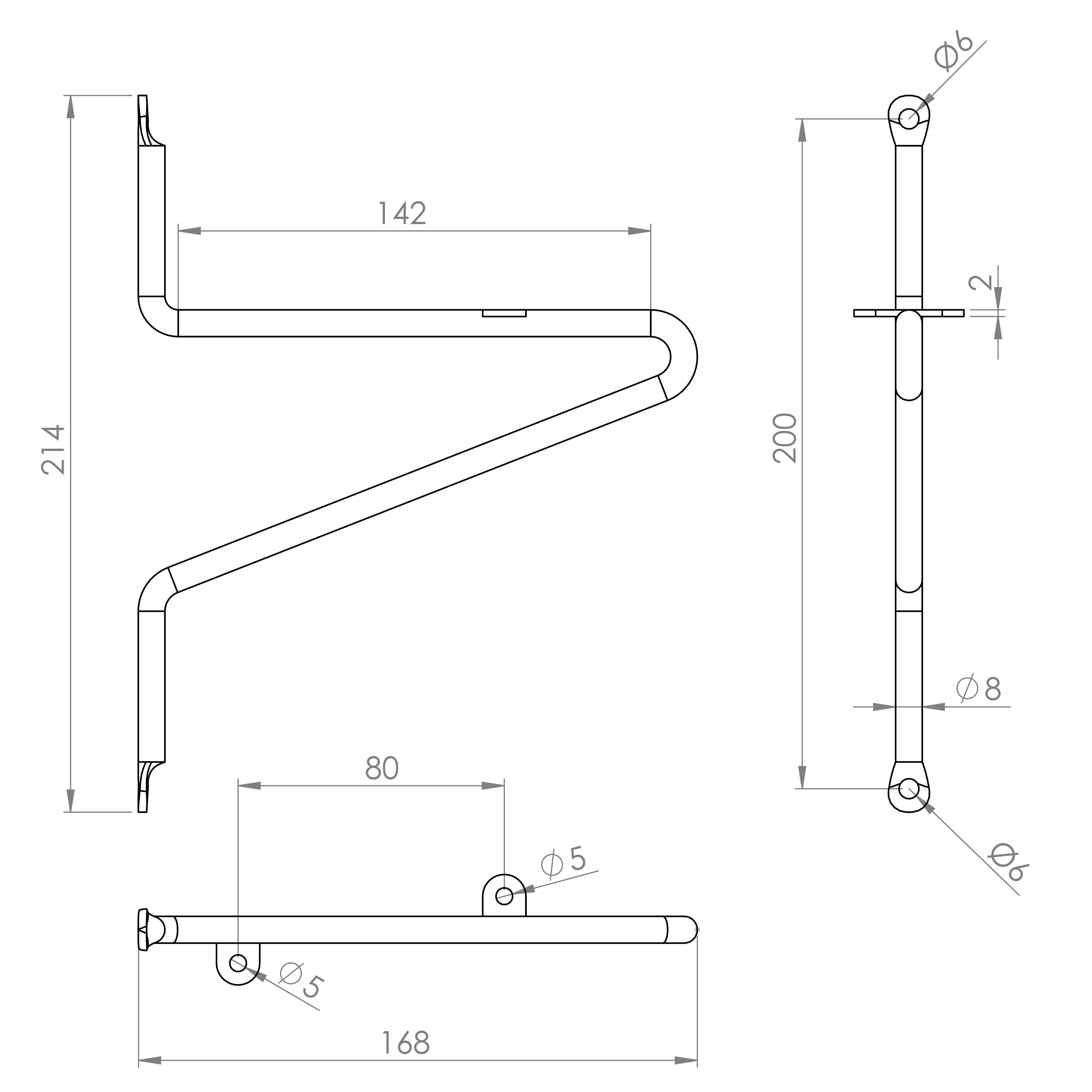 Lot de 2 équerres Filaire acier enduit de résine époxy noir, H.24 x P.3 cm - 3