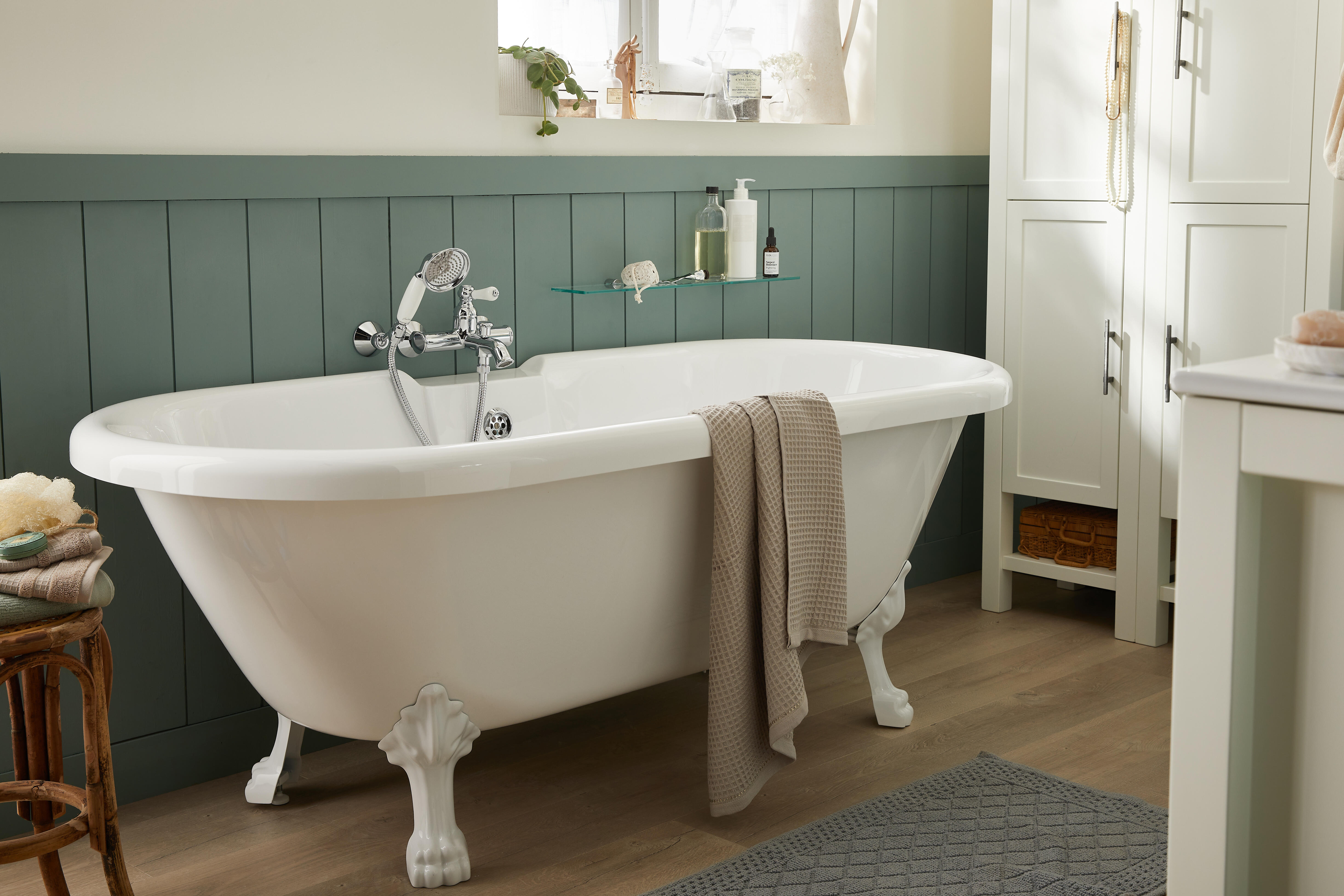 Baignoire îlot l.80 x L.175 cm blanc patte de lion Charleston, LG INDUSTRIES - 2