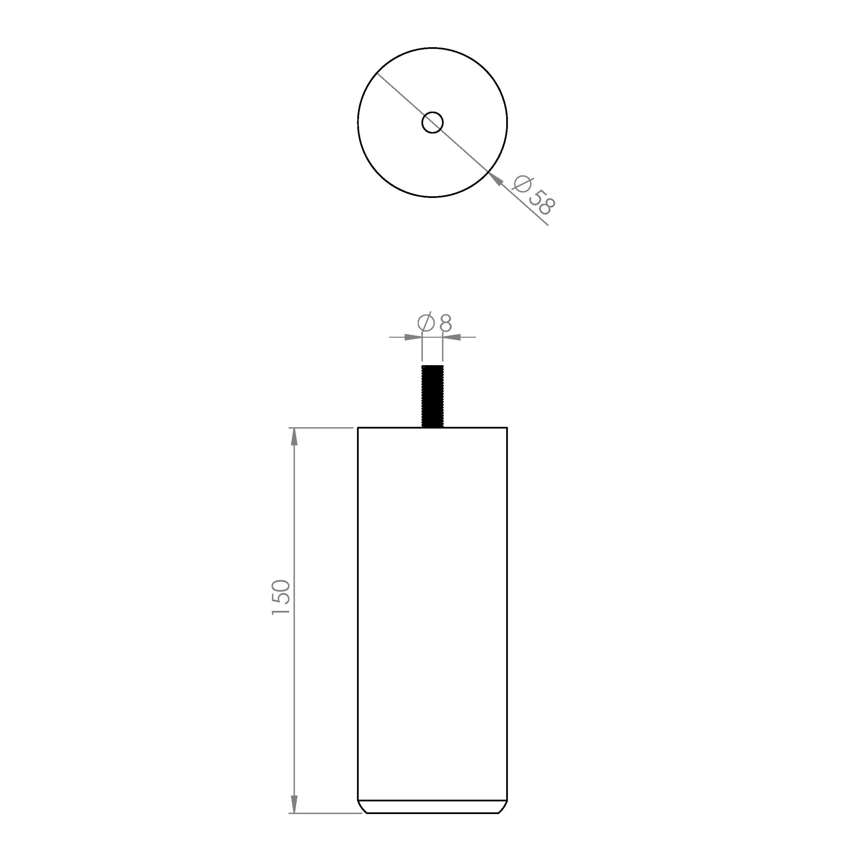 4 pieds de lit cylindriques hêtre brut CIME, ⌀5.8 cm x H.15 cm - 2