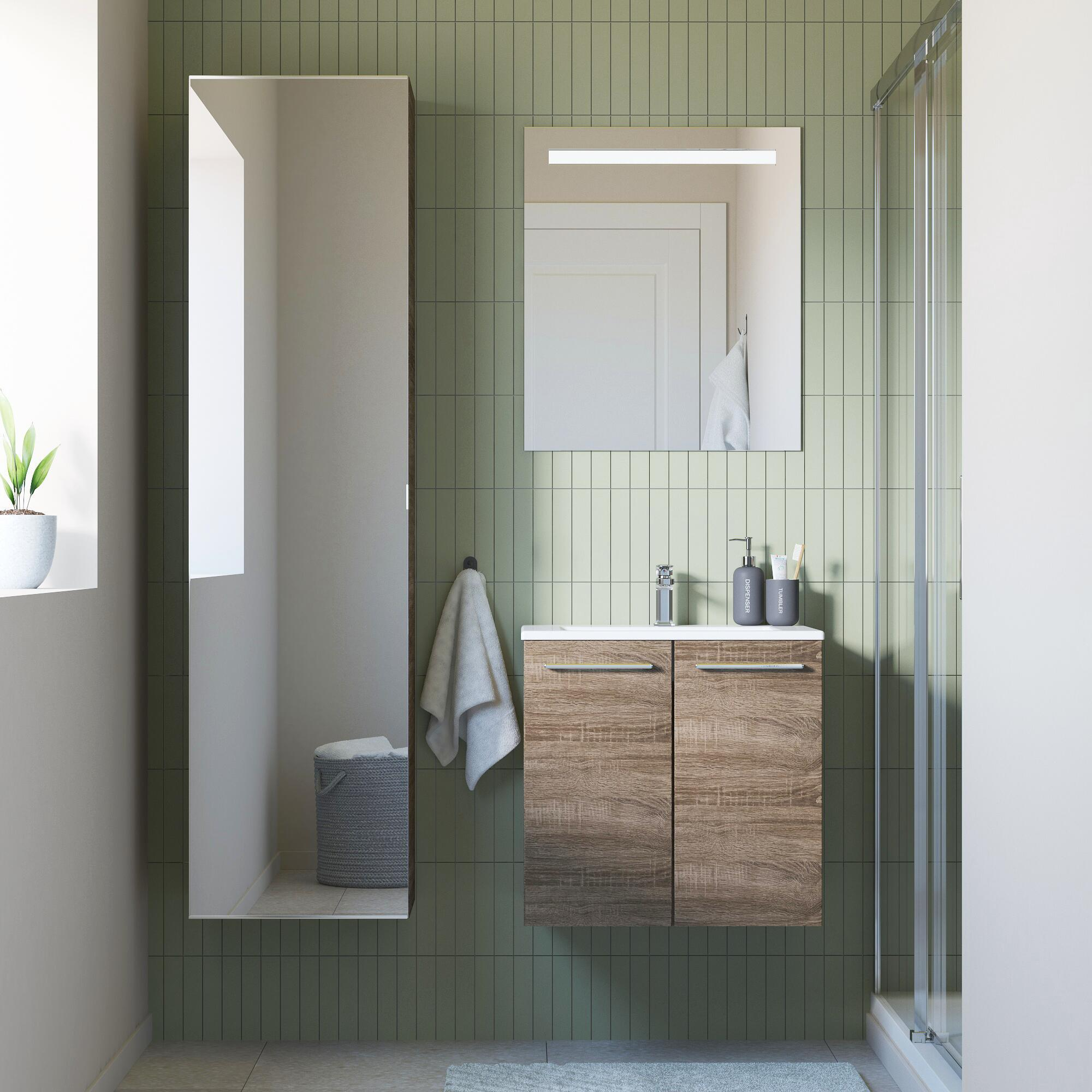Lavabo a incasso rettangolare vasca centrale Neo L 61 x H 11.2 x P 49 cm in ceramica bianco lucido - 10