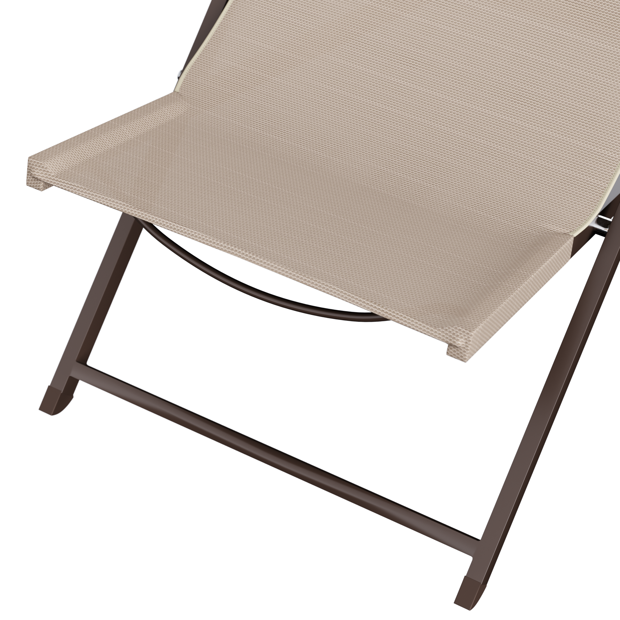 Sedia a sdraio da giardino in alluminio pieghevole Cruz NATERIAL, seduta in textilene marrone - 15