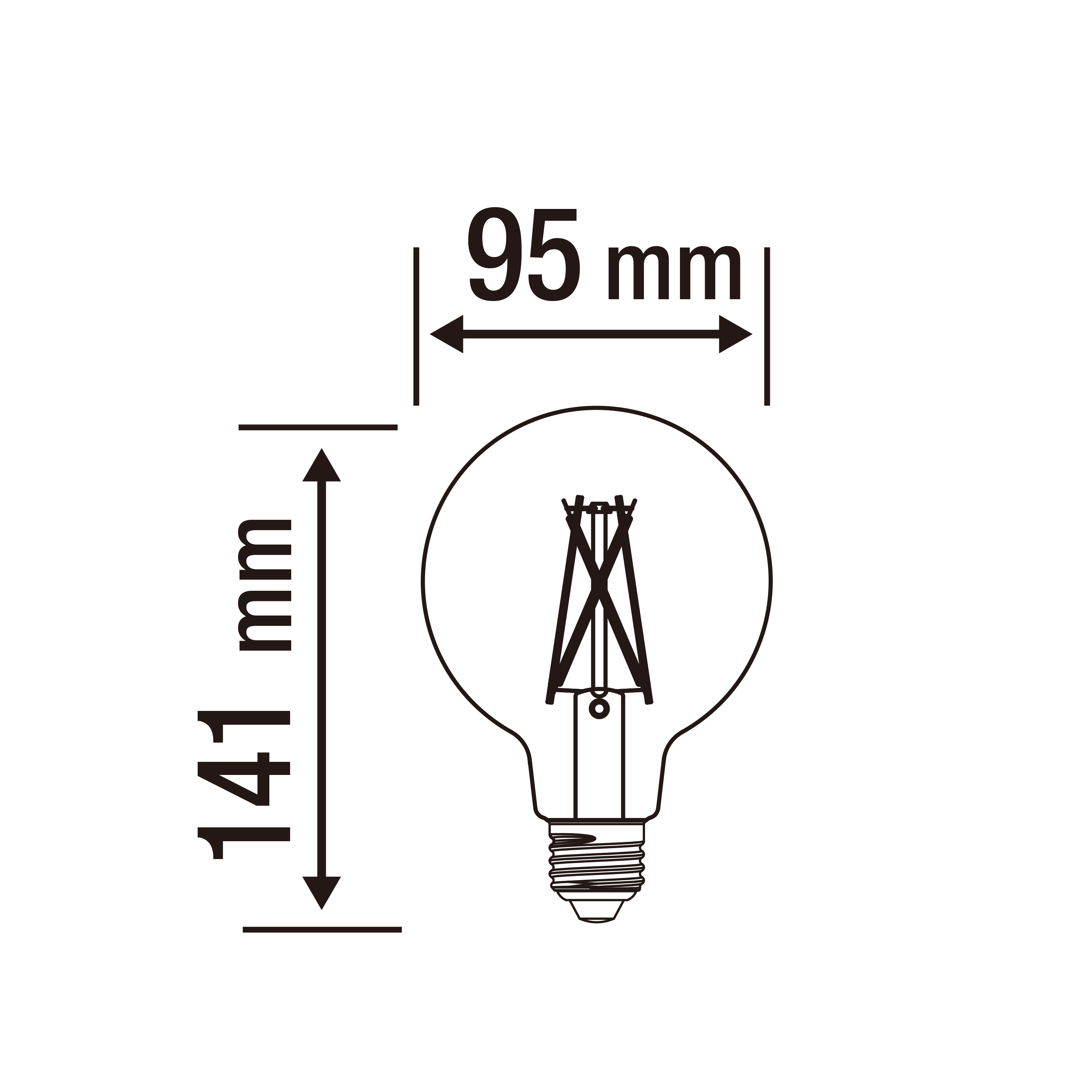 Ampoule led Universelle, globe 95mm E27, 1521lm, variation de blancs, LEXMAN - 2