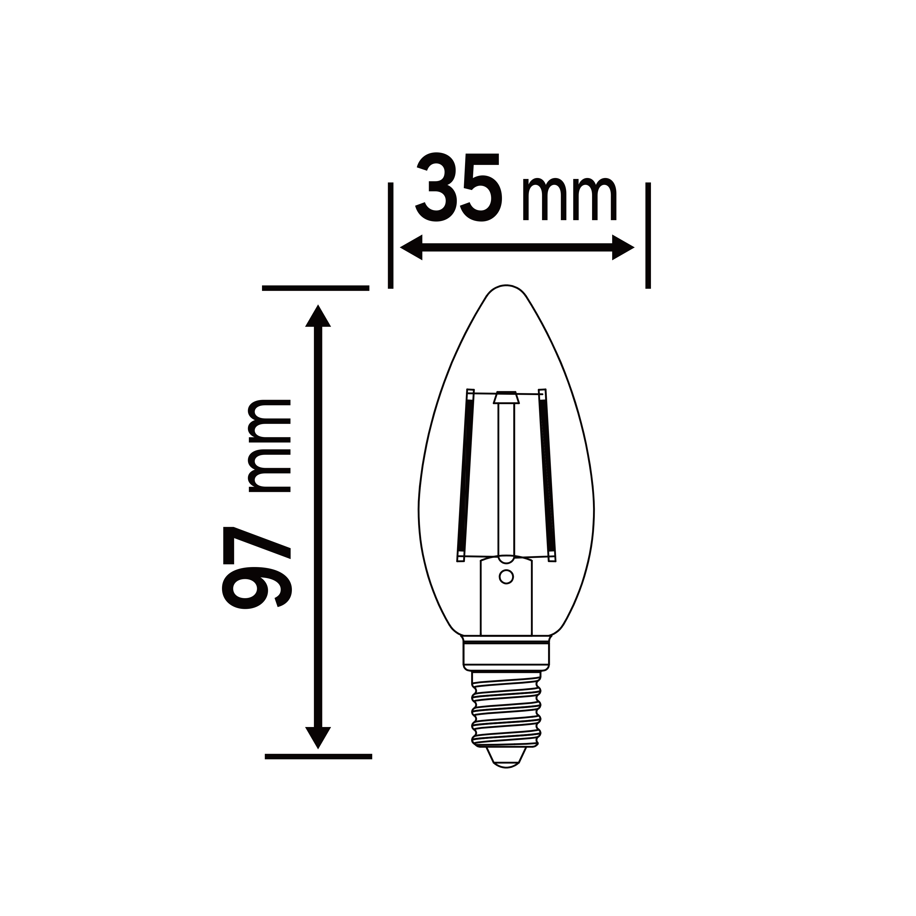 Lâmpada natulight C35 E14 470lm 2700K Lexman - 2