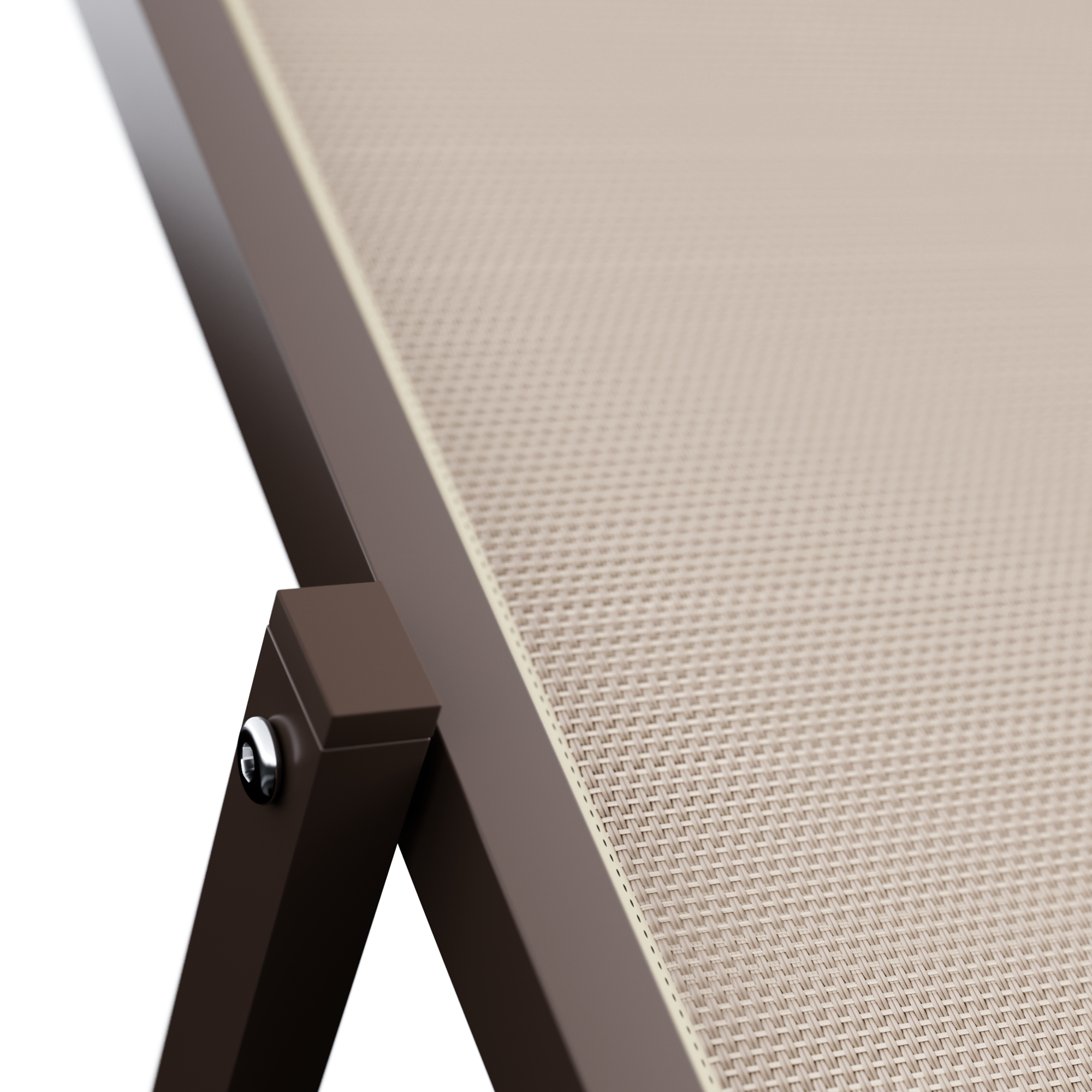 Sedia a sdraio da giardino in alluminio pieghevole Cruz NATERIAL, seduta in textilene marrone - 16