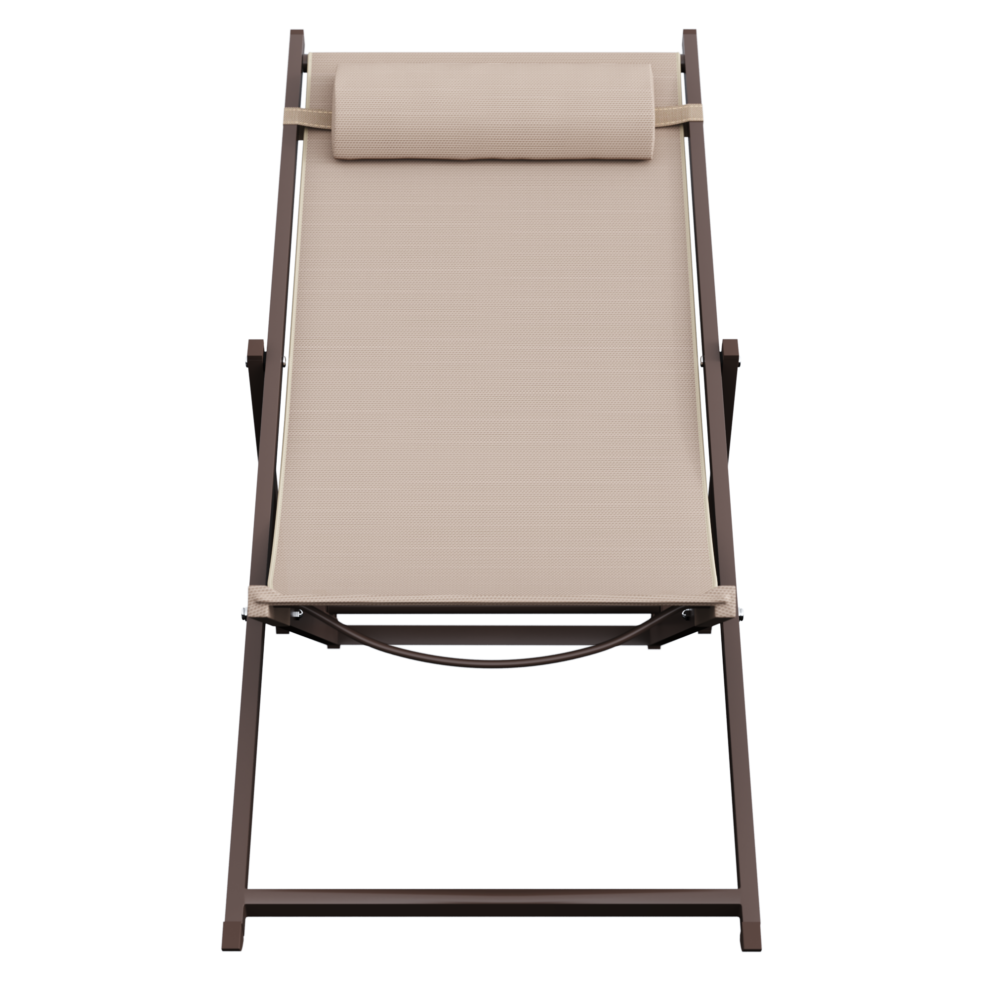 Sedia a sdraio da giardino in alluminio pieghevole Cruz NATERIAL, seduta in textilene marrone - 14