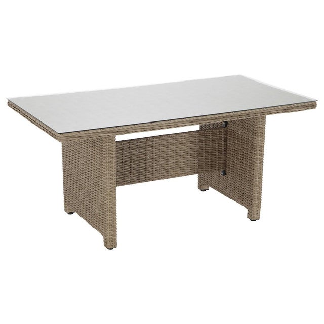 Tavolo da pranzo per giardino Costa Rica NATERIAL in alluminio con piano in vetro per 6 persone 150x80cm