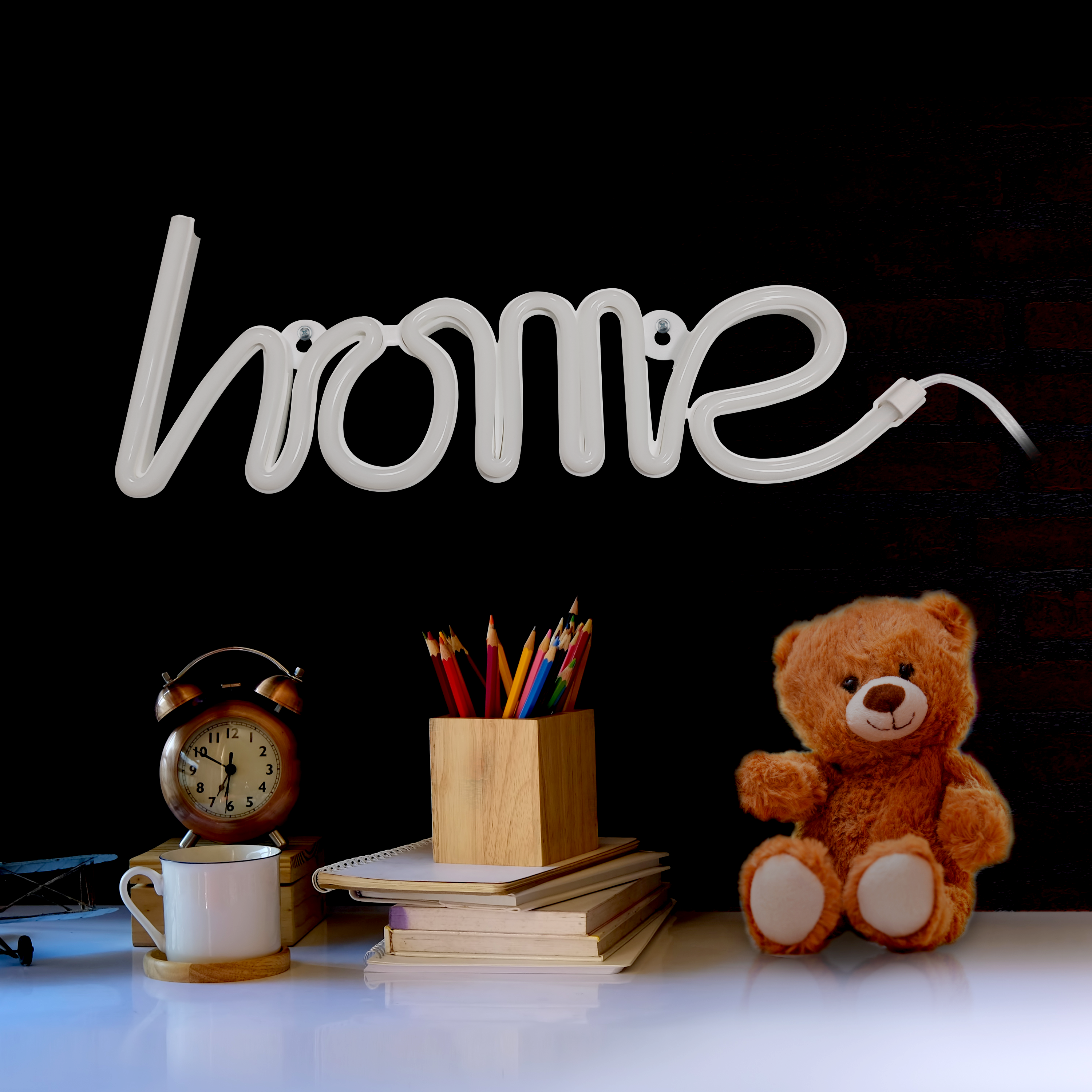 Lampe LED, verre / pvc, blanc, Néon Home, USB + Batterie, INSPIRE - 4