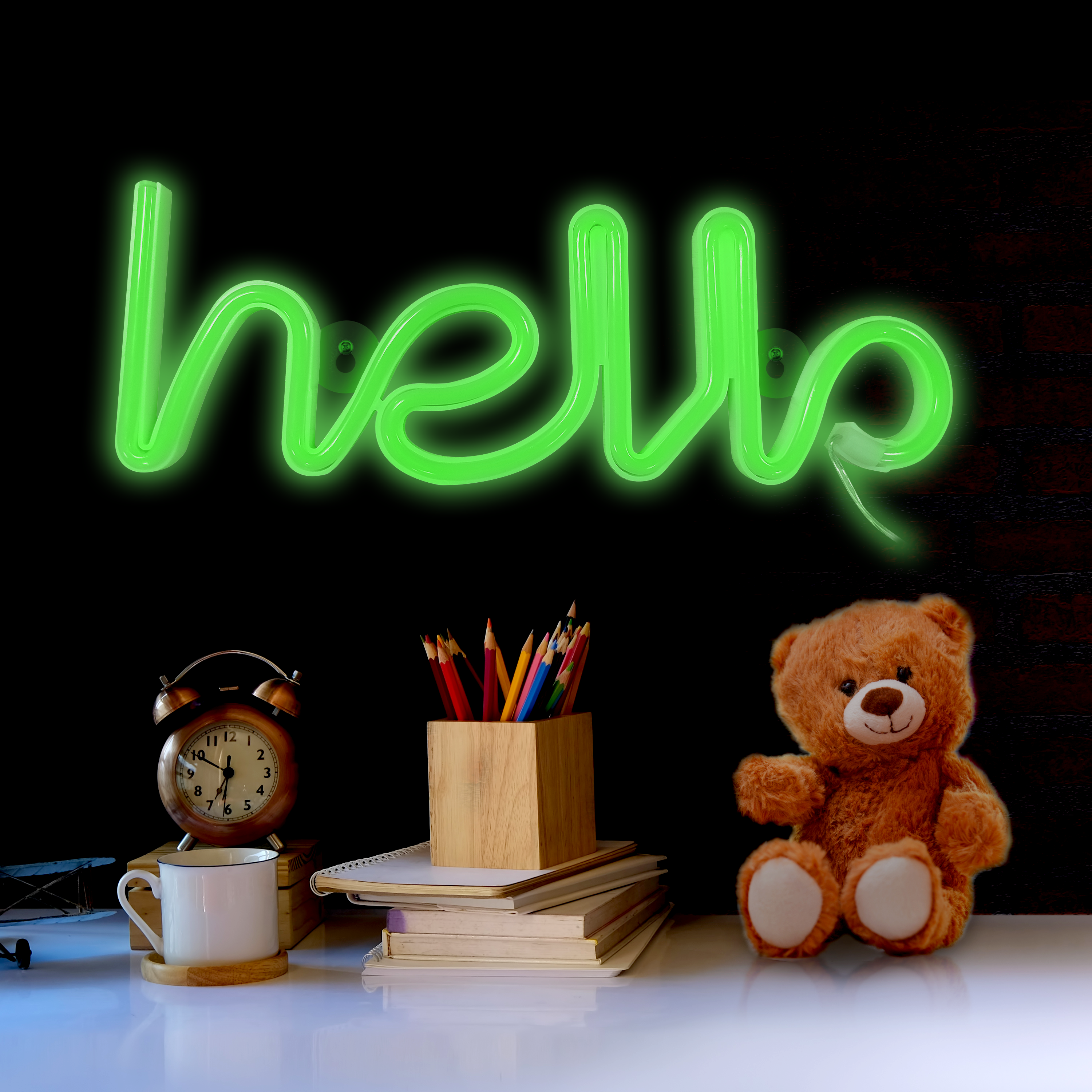 Luce al neon a LED Hello, L 35 x L 12.5 cm, IP20 INSPIRE | Leroy Merlin