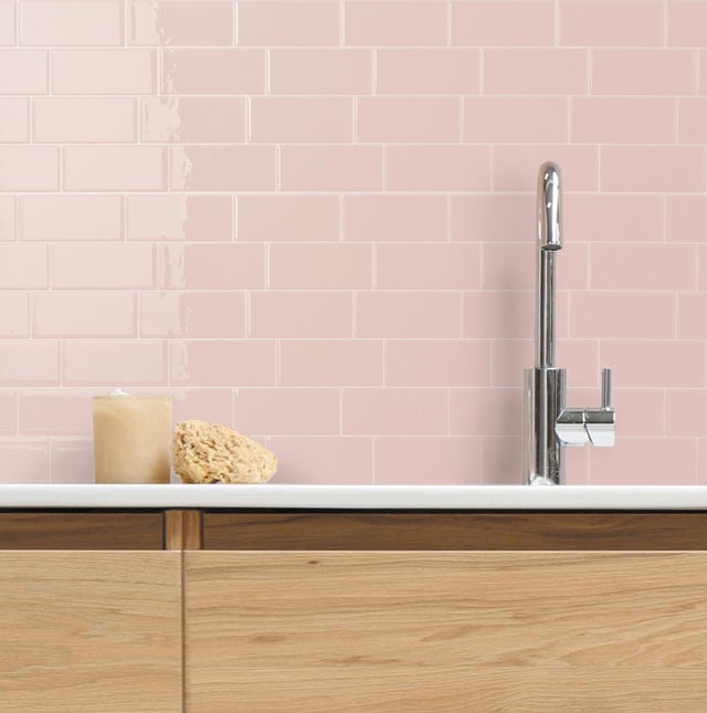Piastrella adesiva Metro Ava SMART TILES rosa 21.29 x 29.36 cm, spessore 2 mm confezione da 4 pezzi