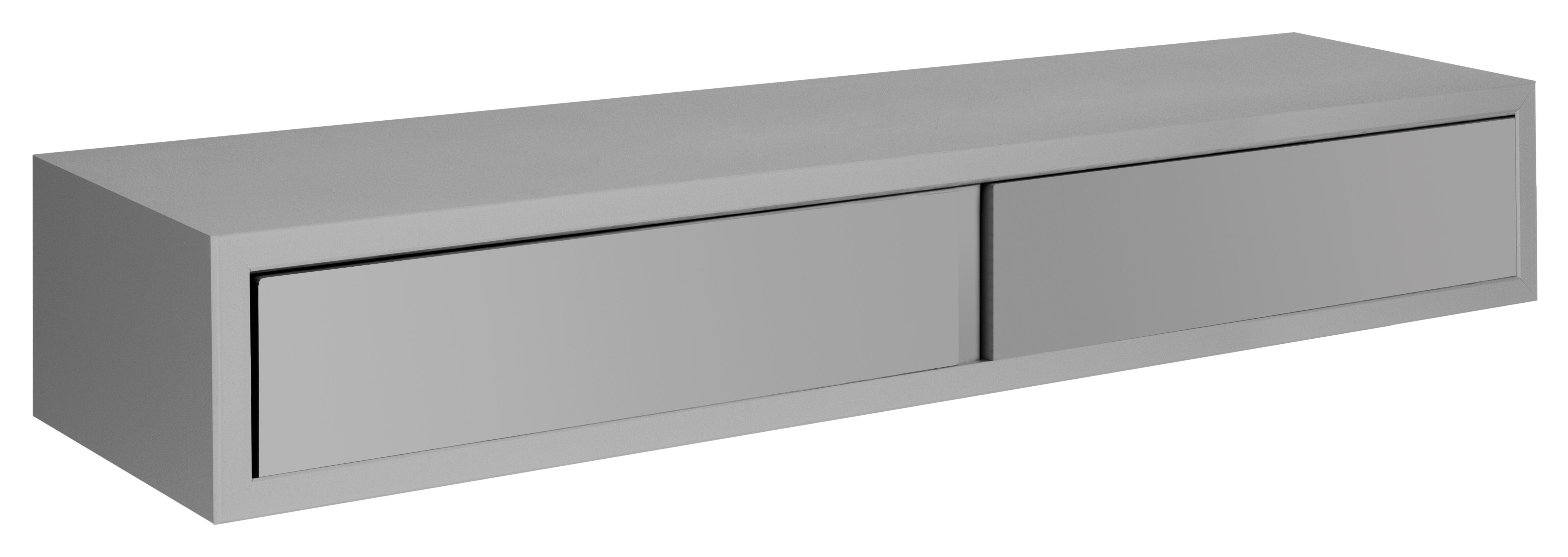 MODULARREDO DOMINO MAXI Mensola A Muro Con Cassetto – Comodino Sospenso 88x13x23 Cm – Bianco, Made In Italy