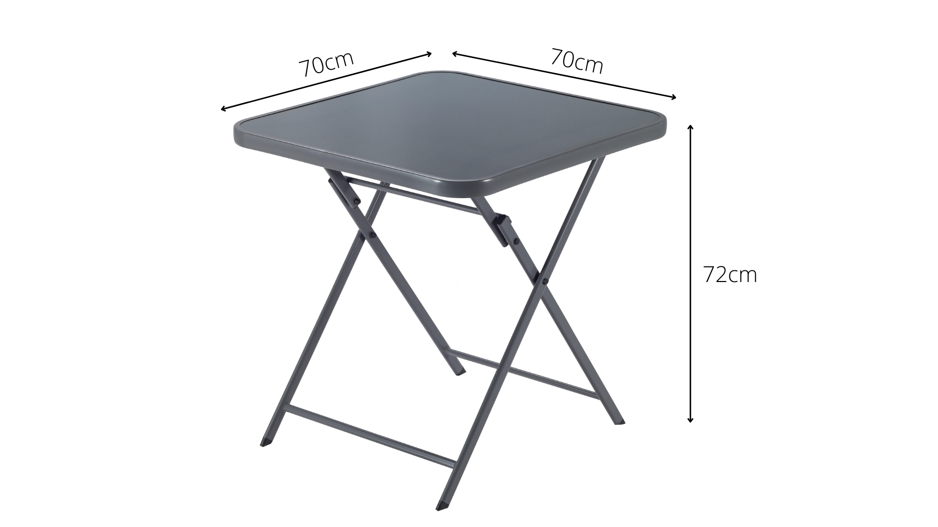 Tavolo da pranzo per giardino pieghevole Emys NATERIAL in acciaio con piano in vetro grigio per 2 persone 70x70cm - 17