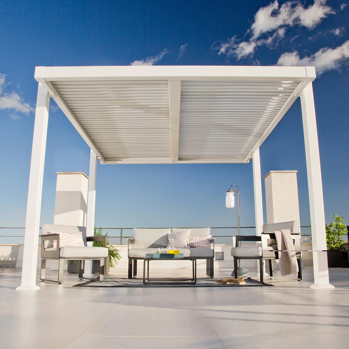 Pergola in alluminio bianca 3 x 3.5 m - Persea NATERIAL - 11