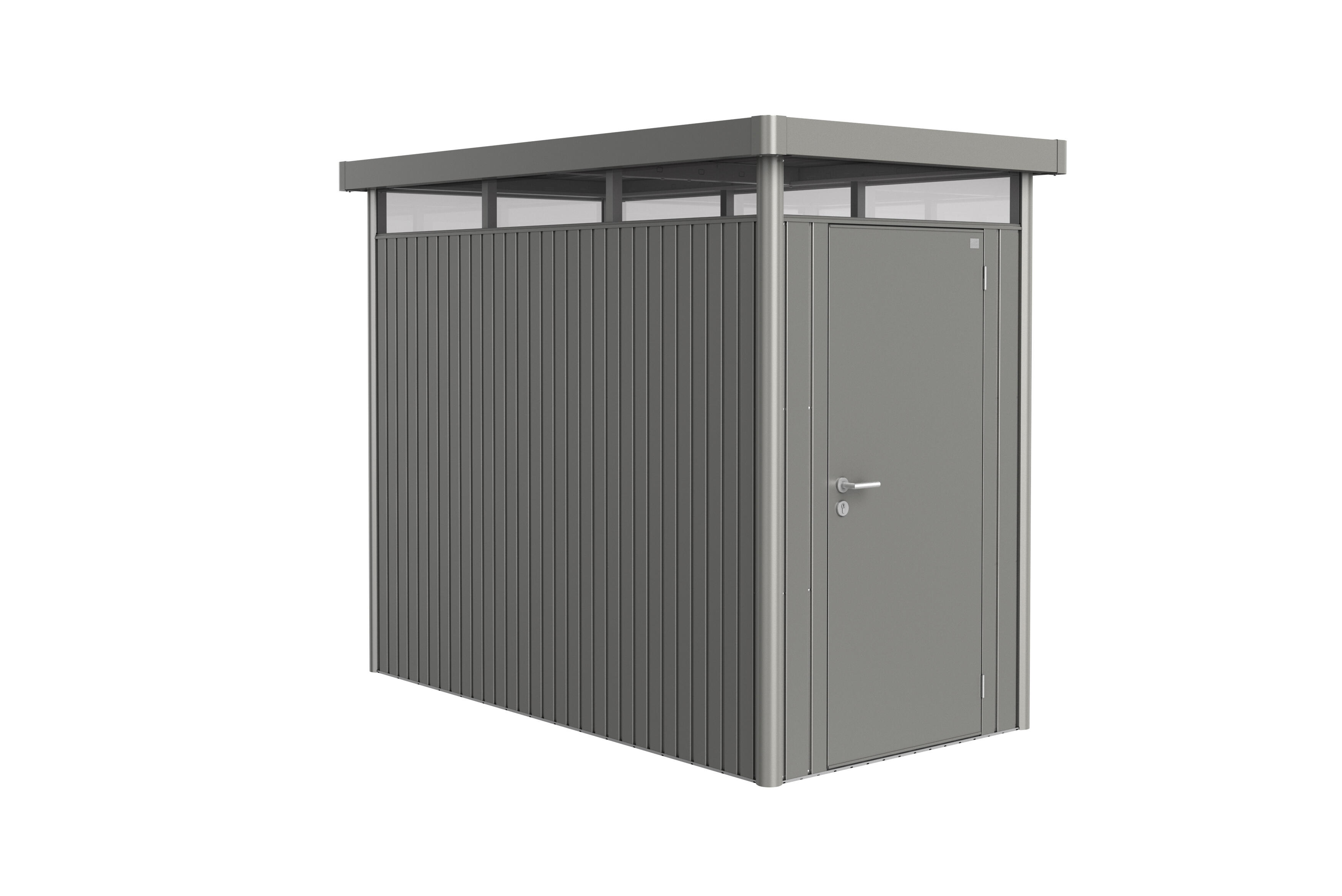 caseta de metal highline hs de 155x222x275 cm y 426 m2 con 05 mm espesor y puerta abatible biohort