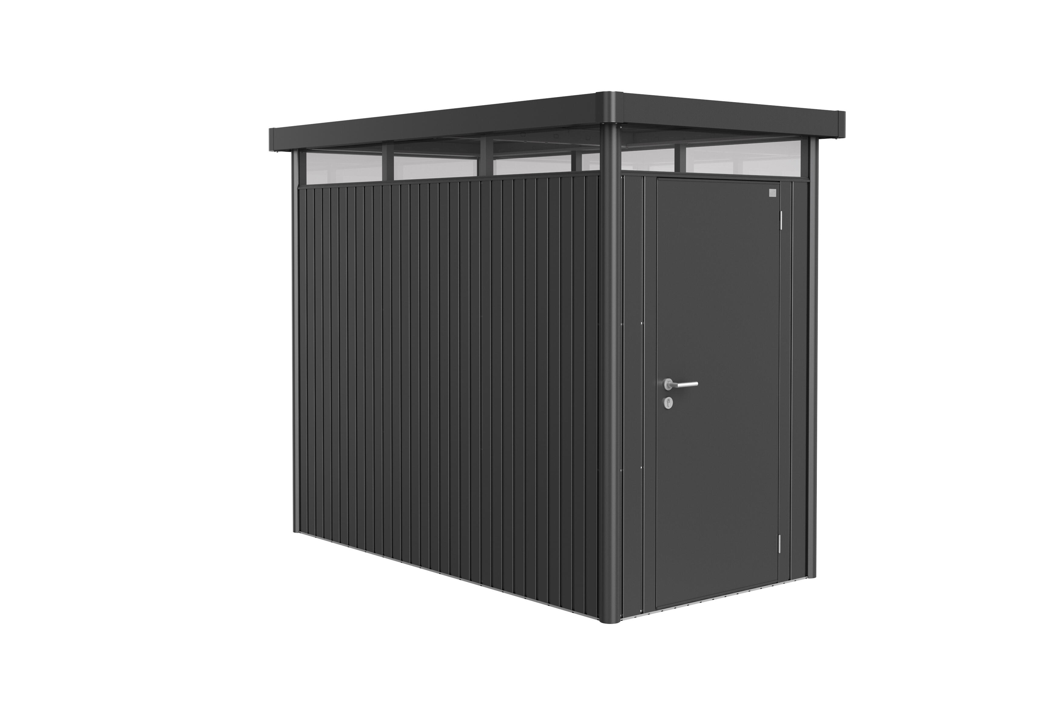caseta de metal highline hs de 155x222x275 cm y 426 m2 con 05 mm espesor y puerta abatible biohort