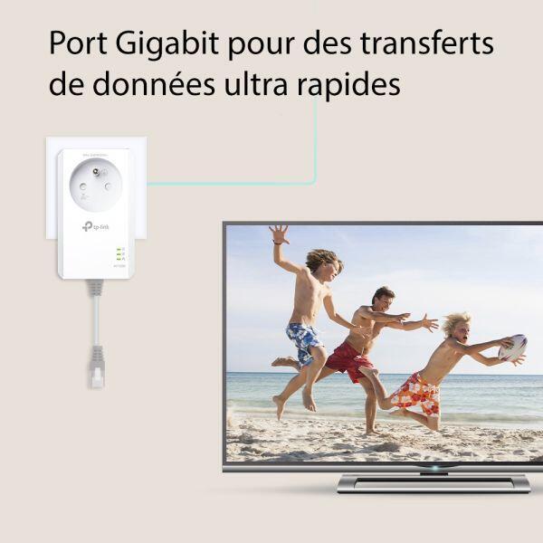Kit 2 prises CPL AV1000 2ports ethernet et prise gigogne TL-PA7017P TP-LINK
 - 2