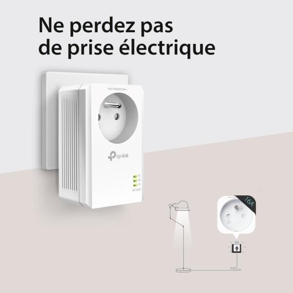 Kit 2 prises CPL AV1000 2ports ethernet et prise gigogne TL-PA7017P TP-LINK
 - 4
