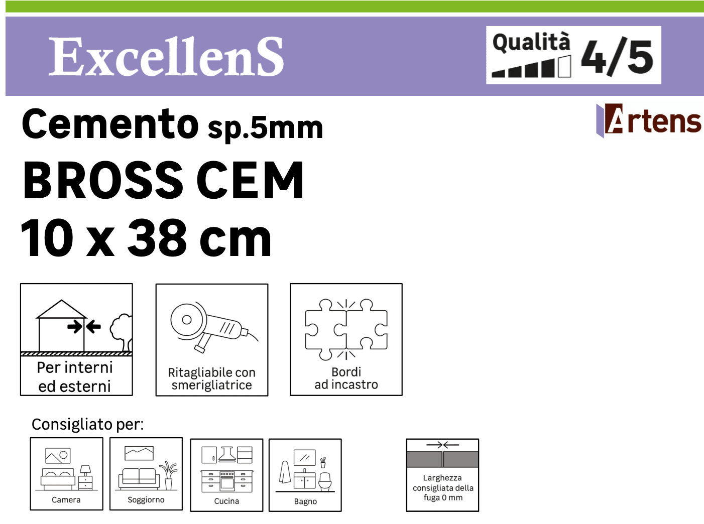 Rivestimento decorativo in cemento Bross nero da interno / esterno 1 m² - 4