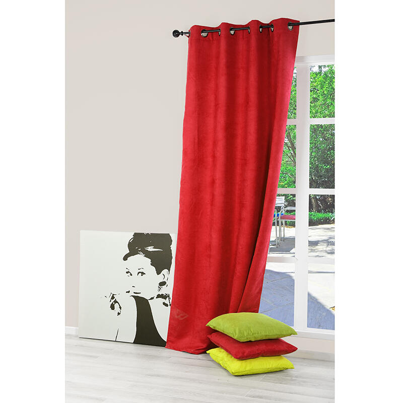 Tenda Suedine rosso, occhiello 140x280 cm - 8
