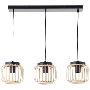 Suspension Pecan bambou, bambou, beige, Diam.18 cm INSPIRE, E27