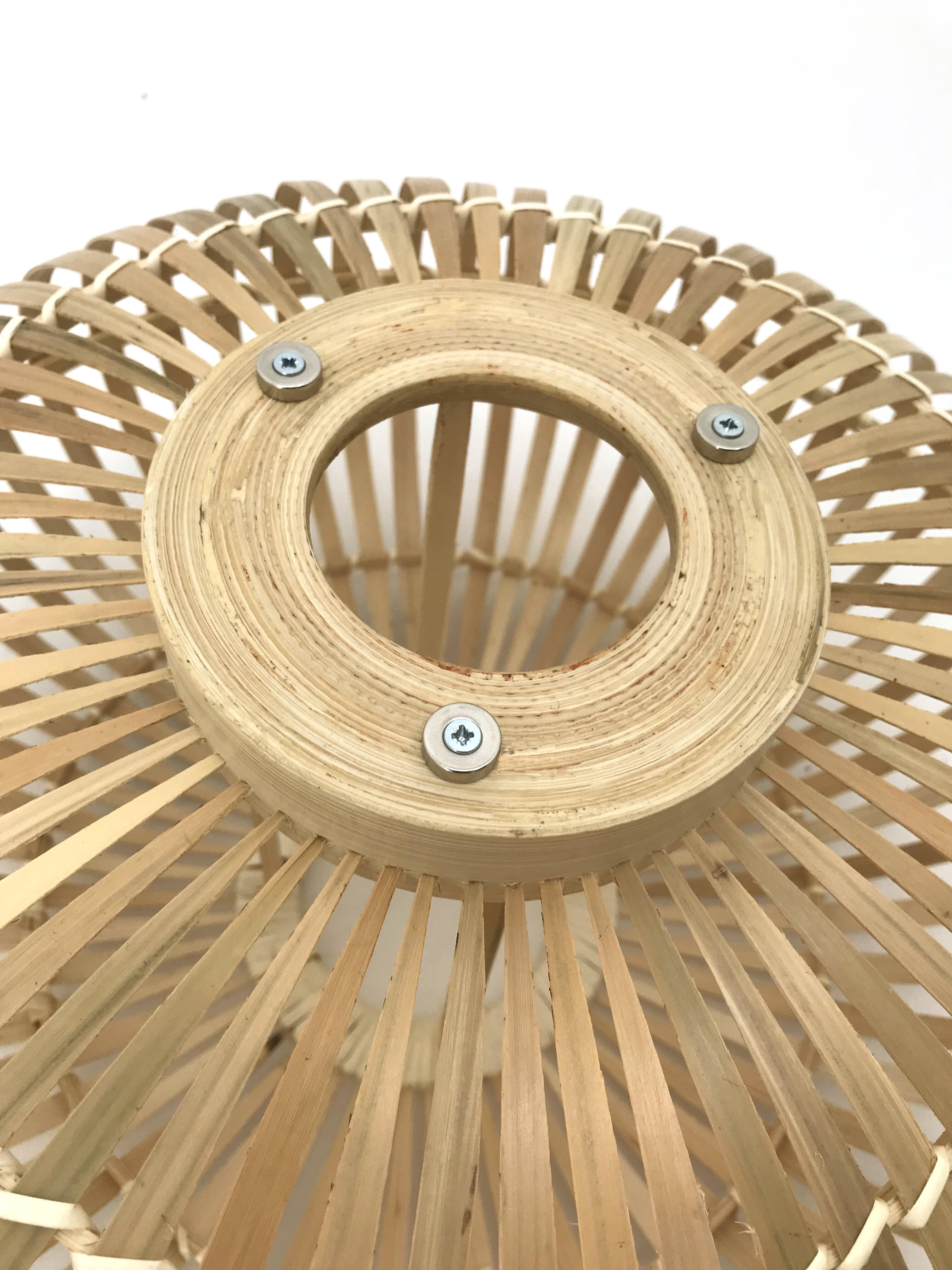 Plafonnier salle de bain Manille E27, D.38 cm, bambou Lussiol - 9