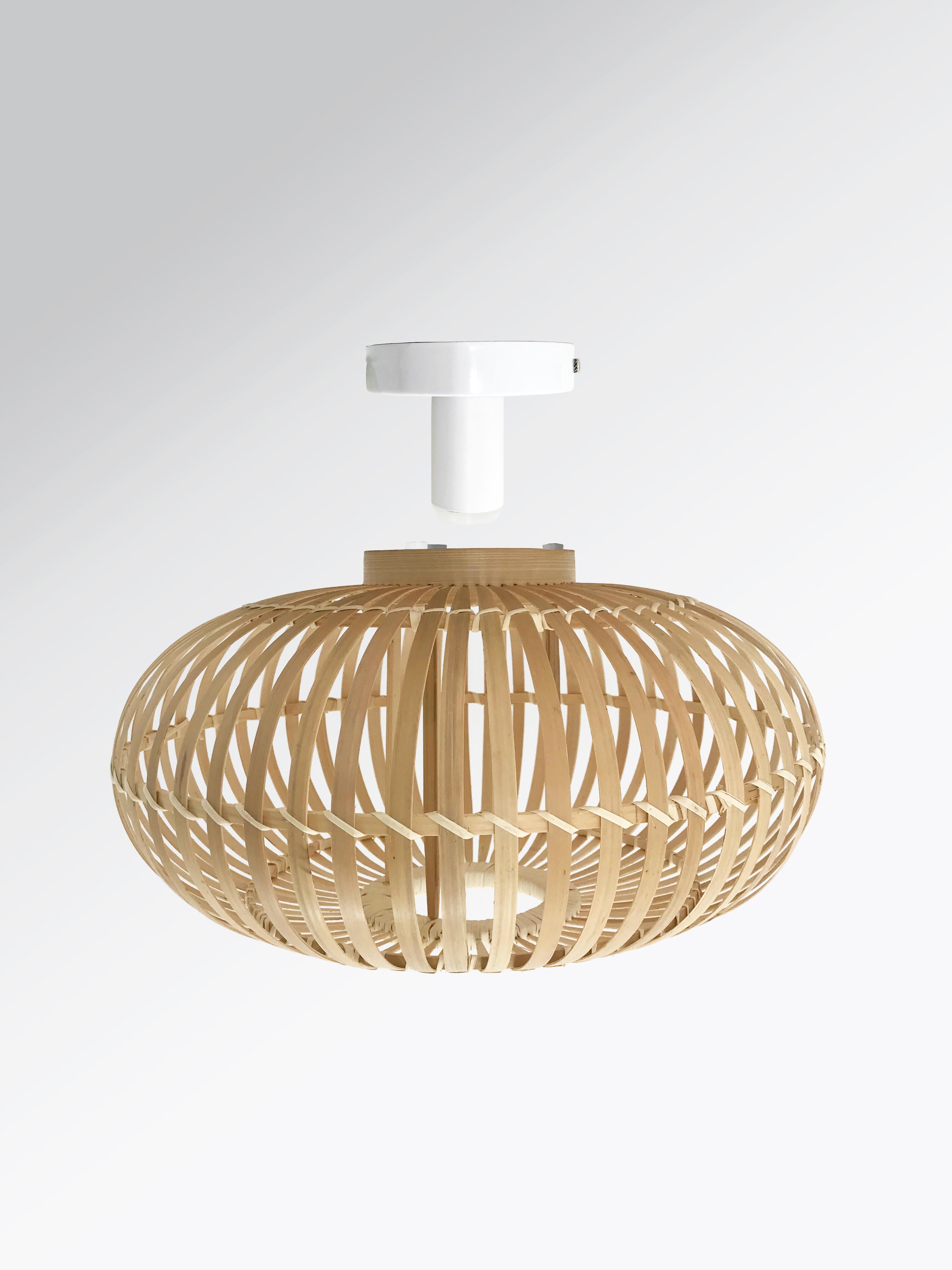 Plafonnier salle de bain Manille E27, D.38 cm, bambou Lussiol - 3