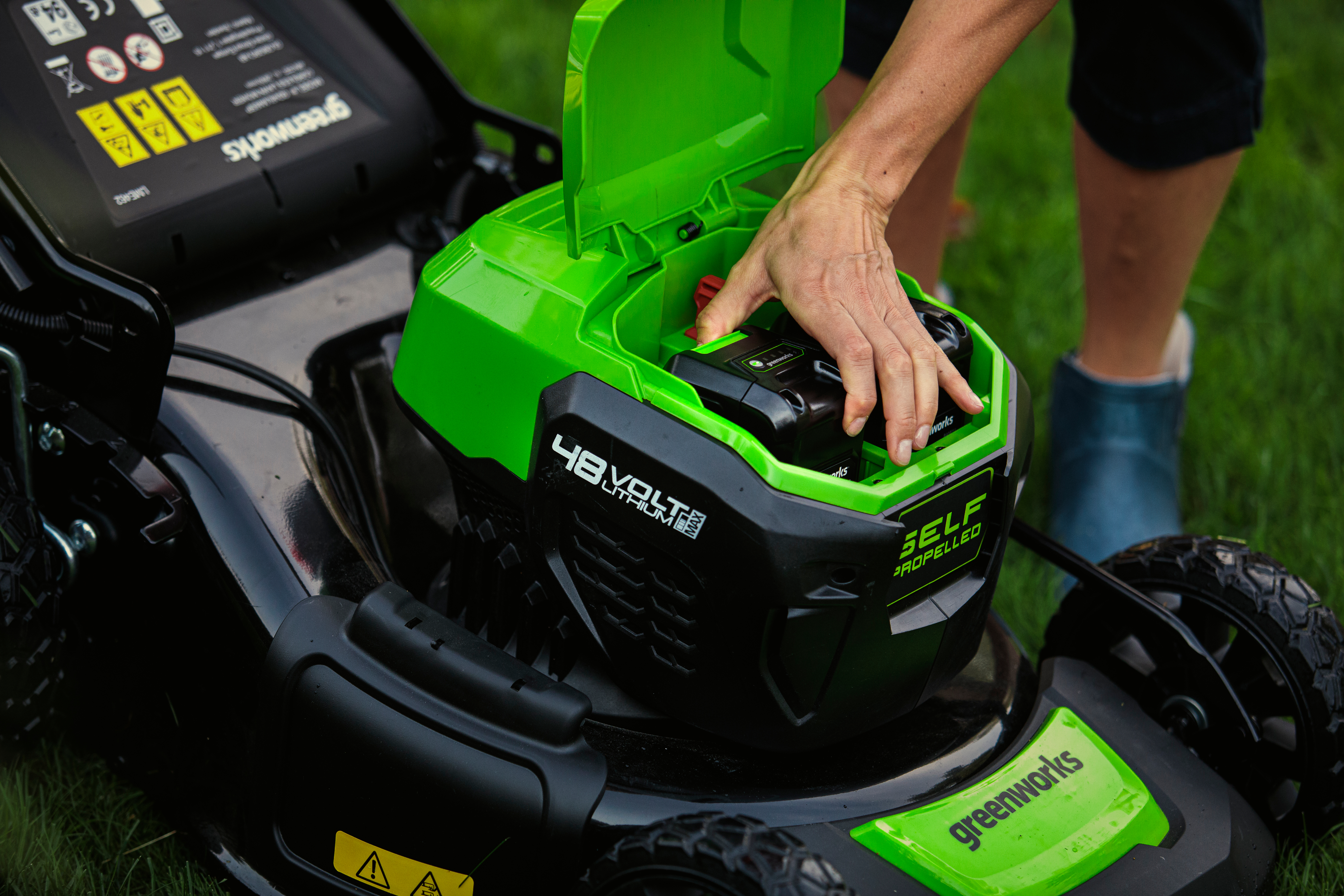 Tagliaerba a batteria a velocità regolabile GREENWORKS 48V L 46 cm, 1 batteria inclusa - 10