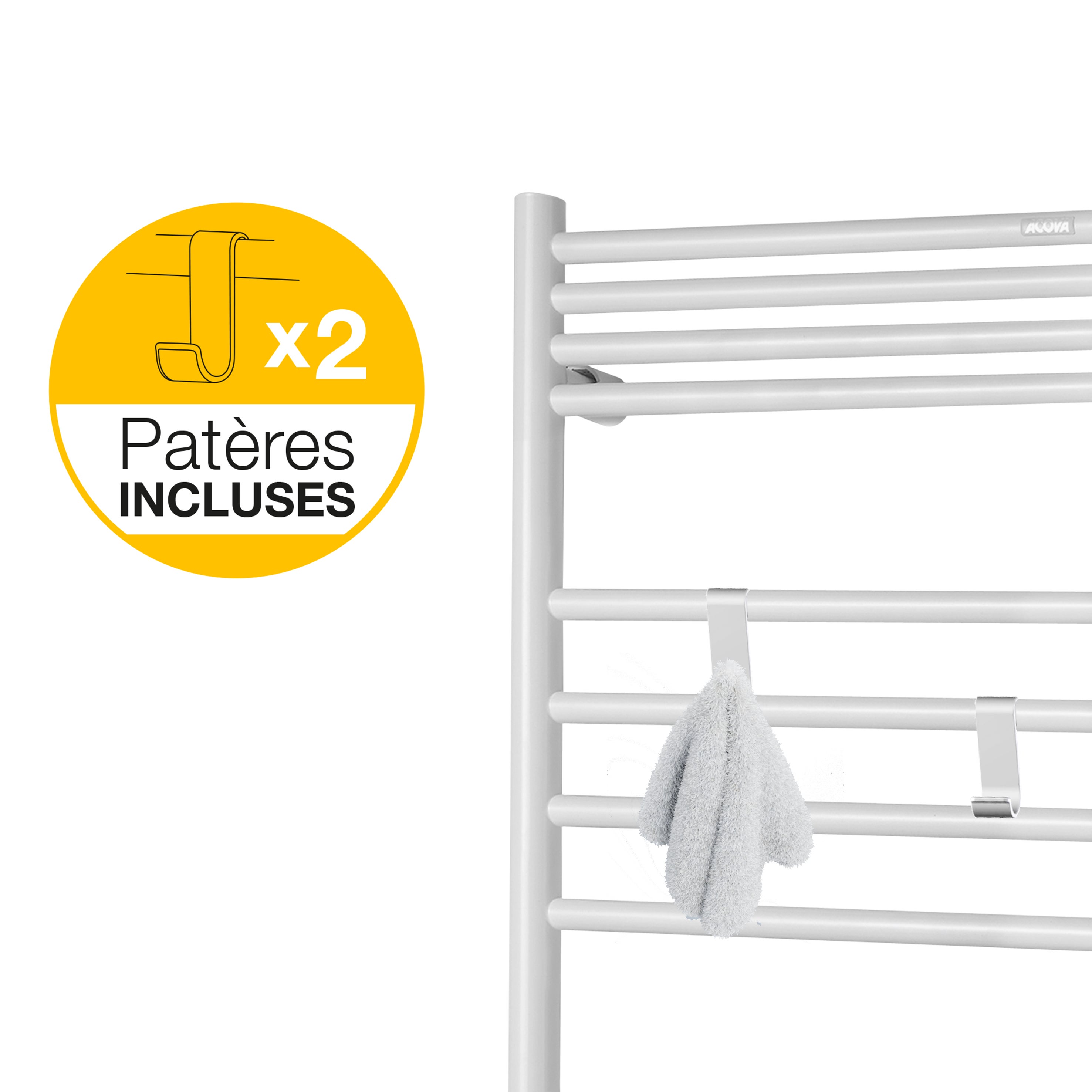 Sèche-serviettes électrique avec soufflerie ACOVA Angora air 500 + 1000W - 6