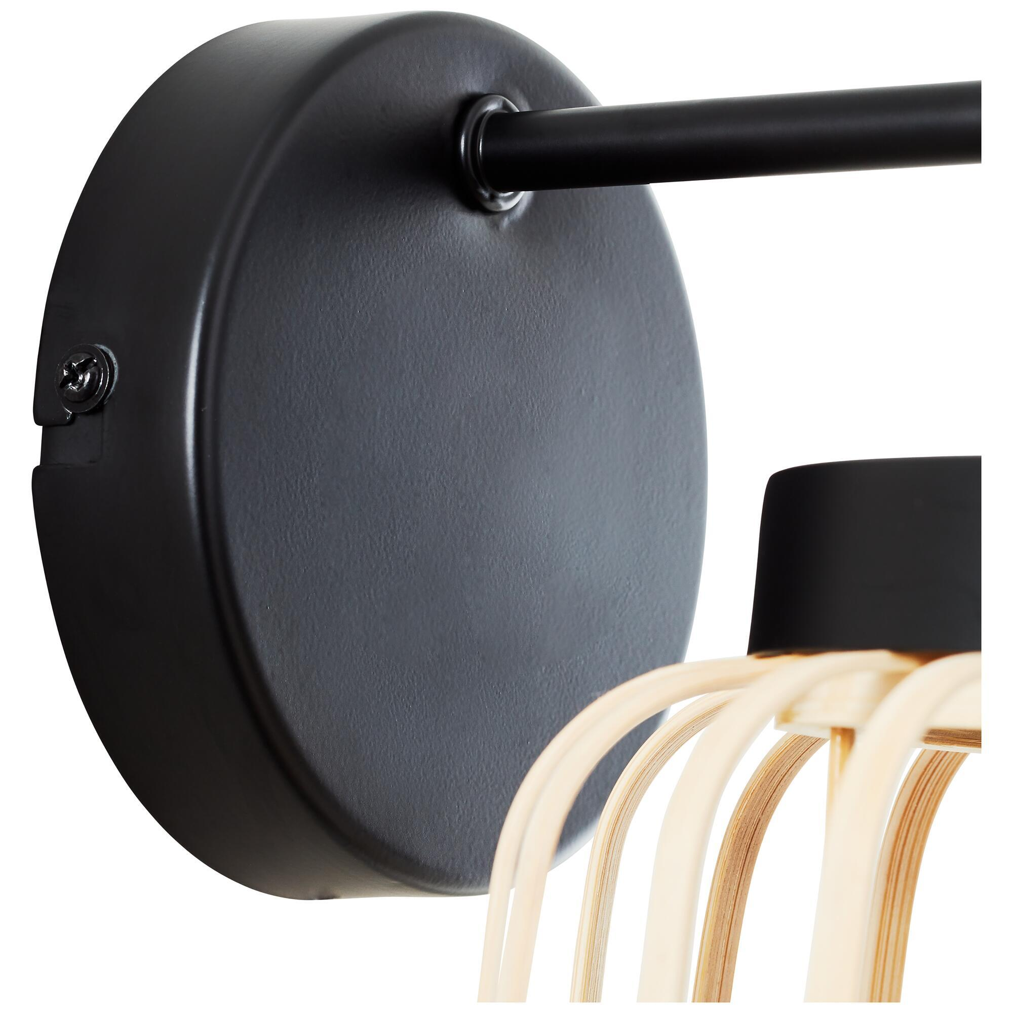 Applique murale E27, acier / bambou, beige, Pecan Bambou, INSPIRE - 6