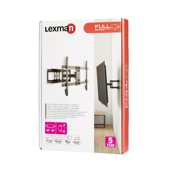 Support mural TV orientable déporté 80'max, charge maximale 50 kg, LEXMAN - 5