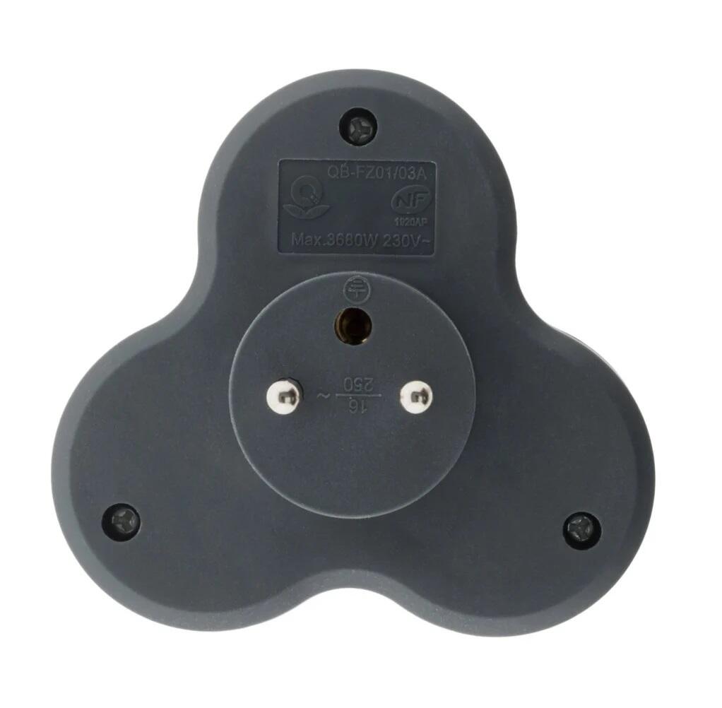 Triplite 3 prises, gris, ZENITECH - 2