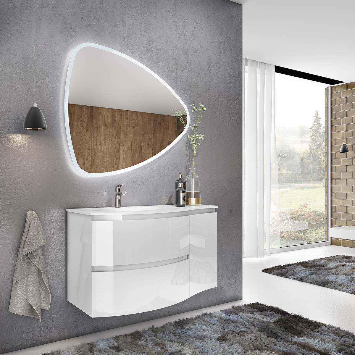 Estensione per mobile da bagno Armonia 1 anta bianco L 35 x H 56 x P 39 cm - 2