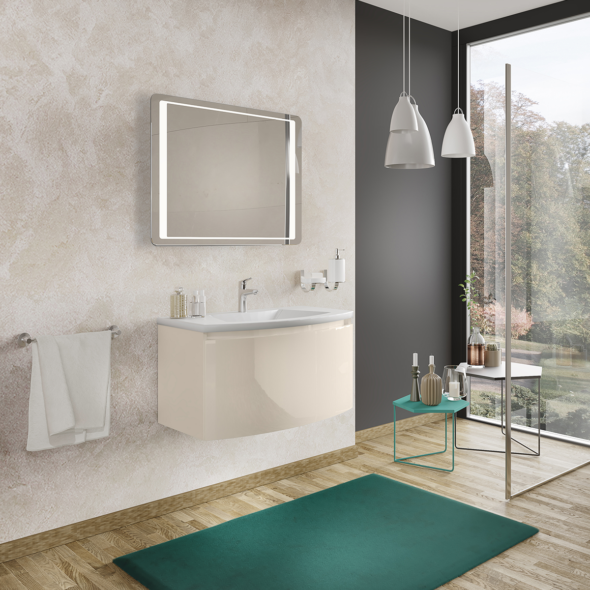 Lavabo a incasso rettangolare Sole L 80 x H 14 x P 46 cm in ceramica bianco lucido - 2