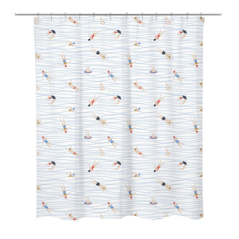 Centrale Brico Rideau De Douche En Textile L.180 X H.200 Cm, Funky