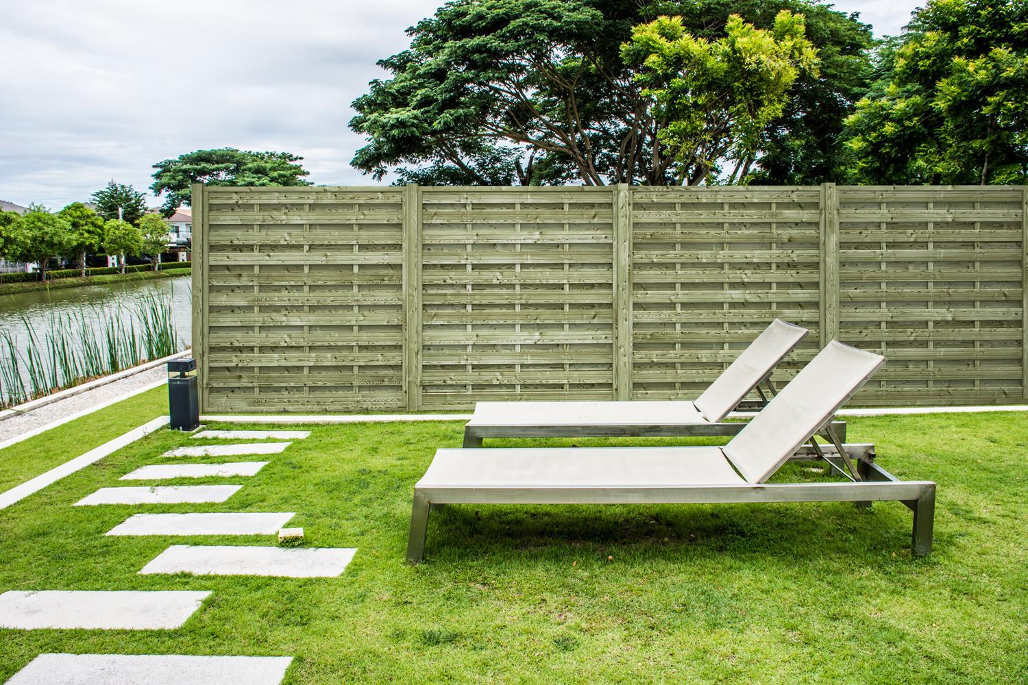 Panneau de clôture bois ajouré Anna STELMET, l.180 x H.200 cm, naturel - 4