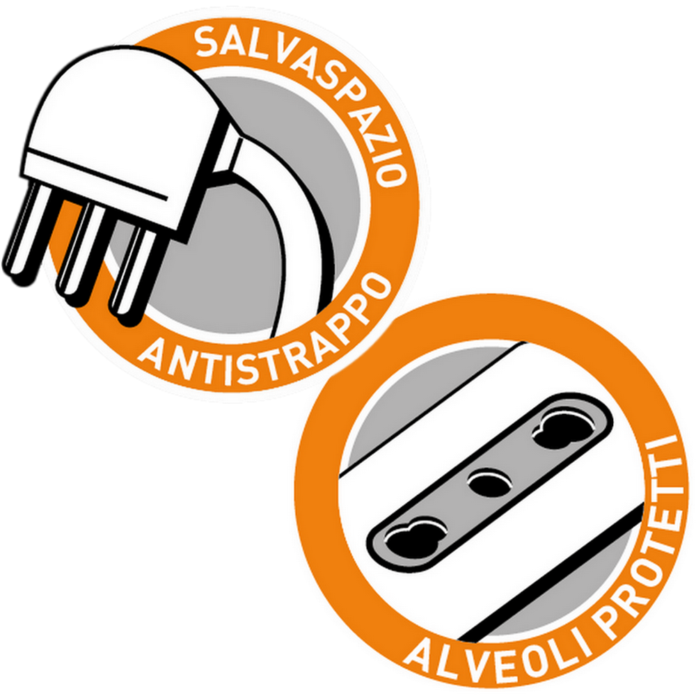 Prolunga elettrica BTICINO 3m bianco H05VV-F, 3G0.75 mm² spina 2P+T 10A, presa 2P+T - 3