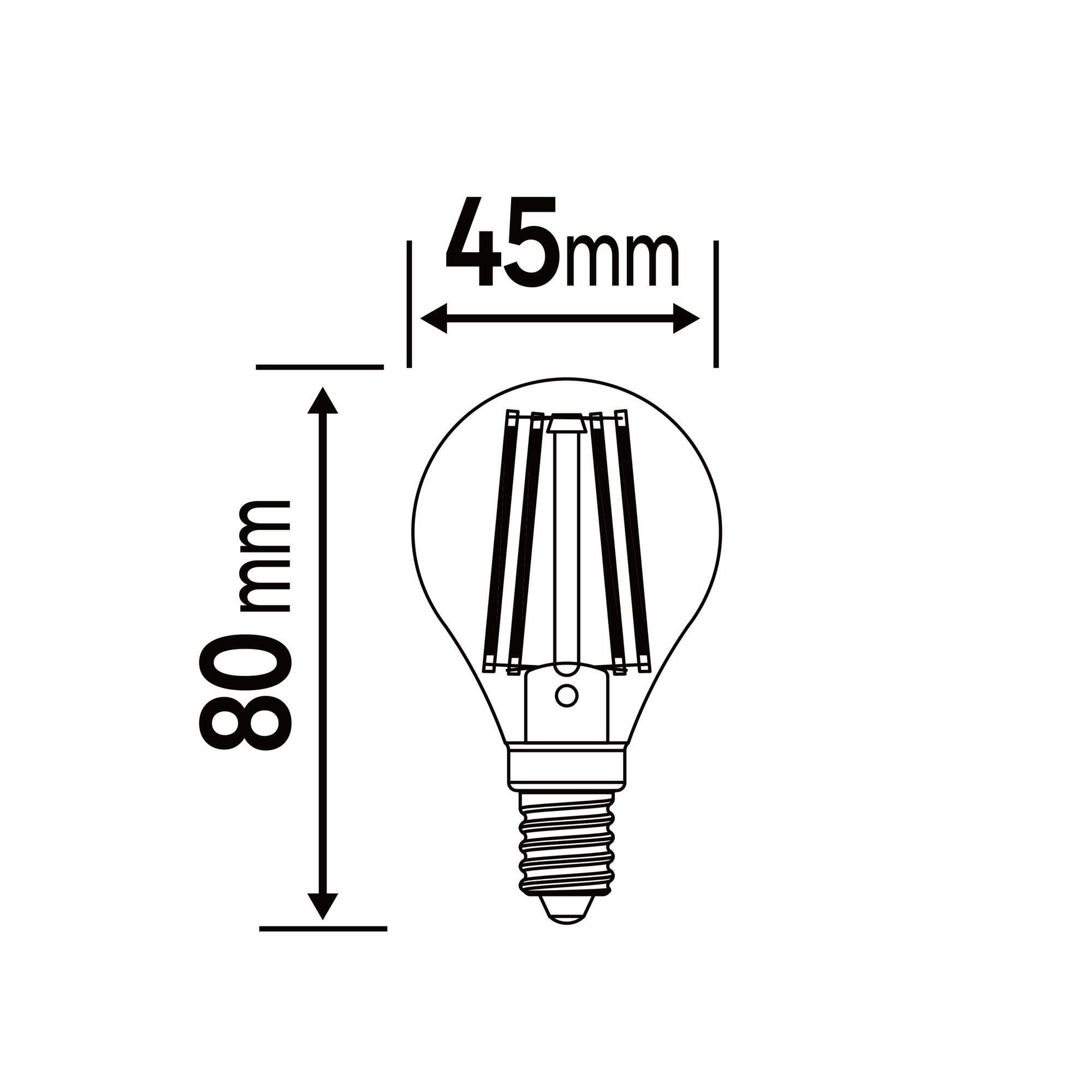 Ampoule led à filament sphérique E14, 470Lm = 40W, blanc chaud, LEXMAN - 5