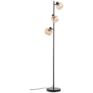 Lampadaire Pecan bambou, acier, noir,  H.159.6 cm INSPIRE, E14