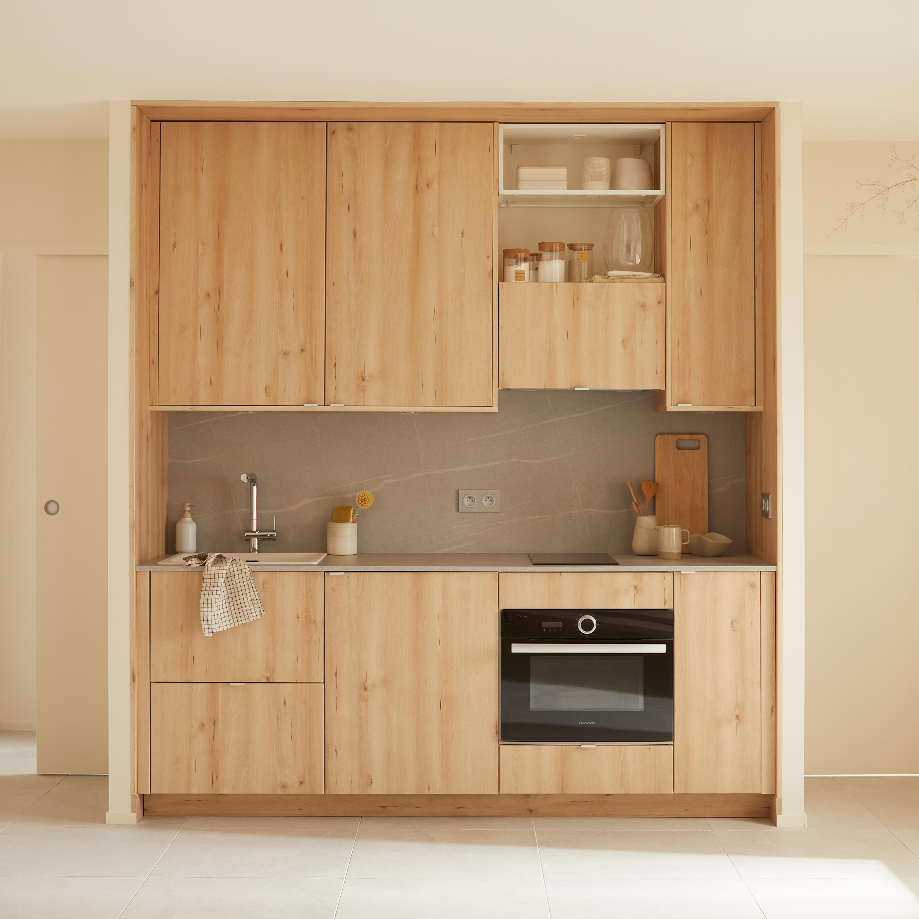 Caisson haut de cuisine DELINIA ID blanc H.102.4 x l.30 x P.35 cm - 5