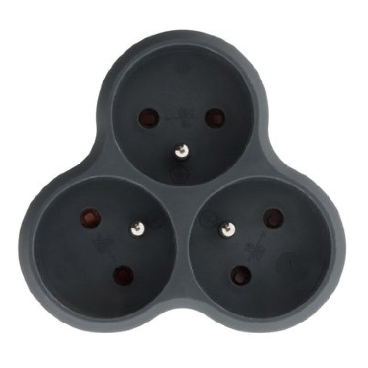 Triplite 3 prises, gris, ZENITECH - 3