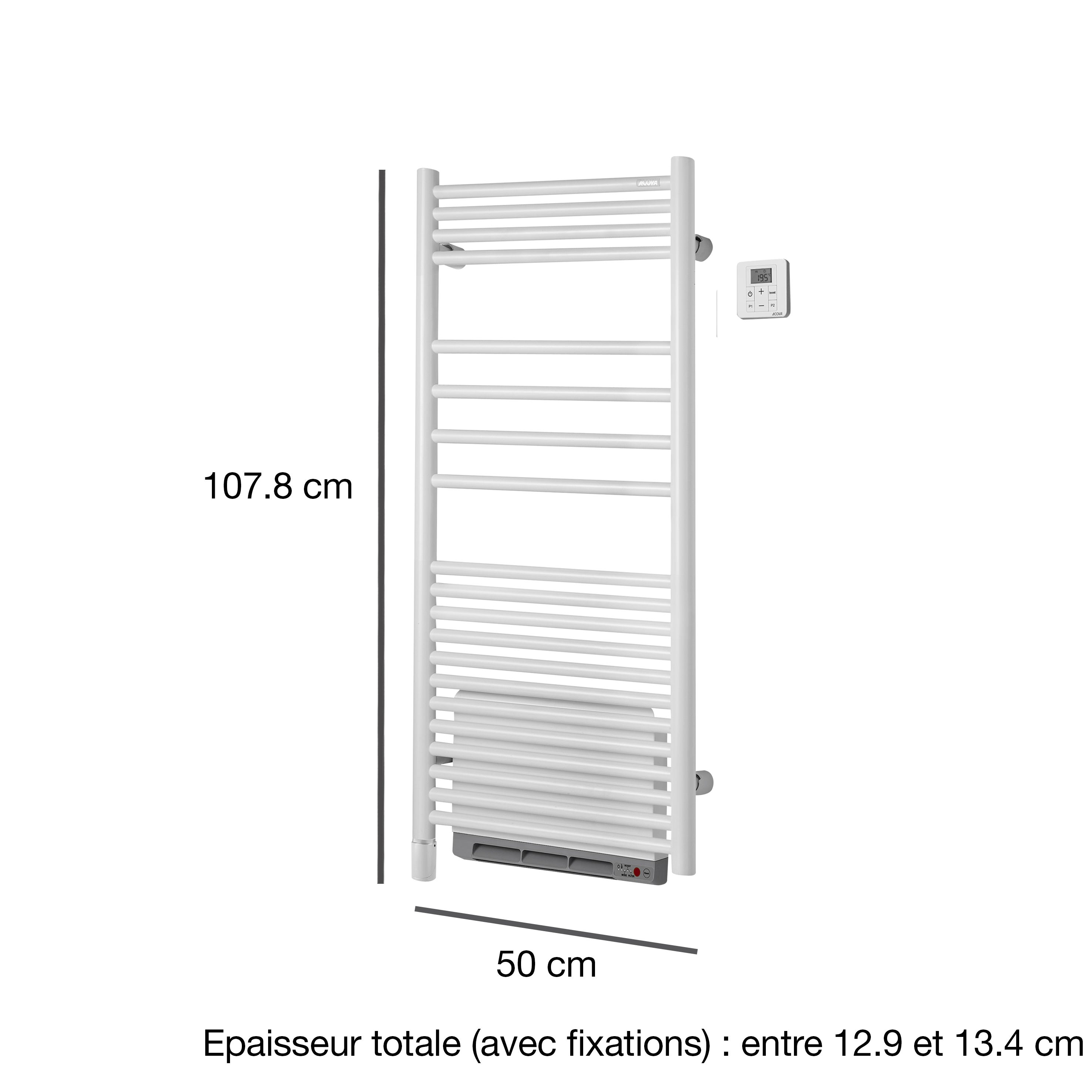 Sèche-serviettes électrique avec soufflerie ACOVA Angora air 500 + 1000W - 2