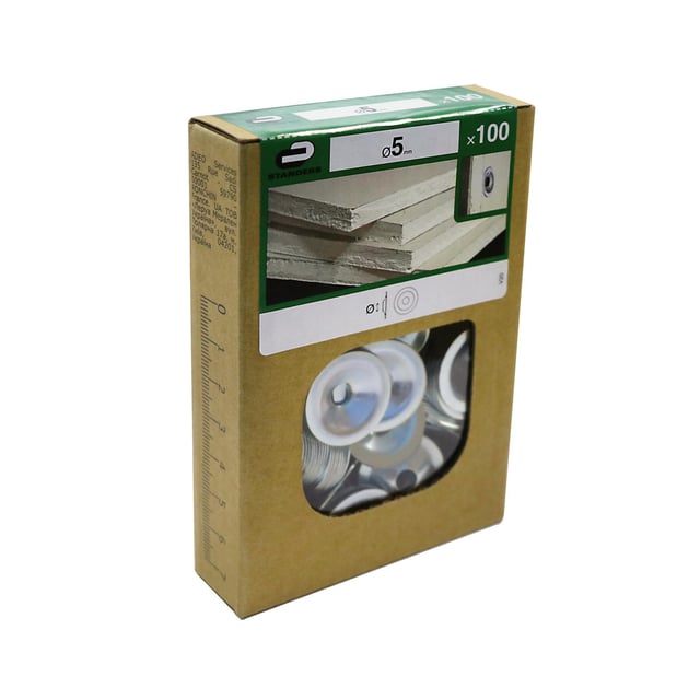 100 rondelle pour plaque de plâtre acier zingué STANDERS, Ø5 mm