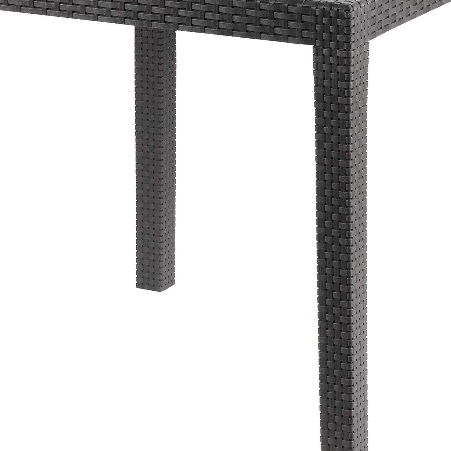 Tavolo da pranzo per giardino King struttura e superficie in resina antracite per 4 persone 80x80cm - 13