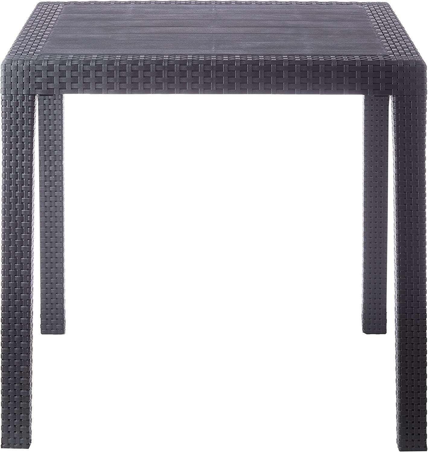 Tavolo da pranzo per giardino King struttura e superficie in resina antracite per 4 persone 80x80cm - 6