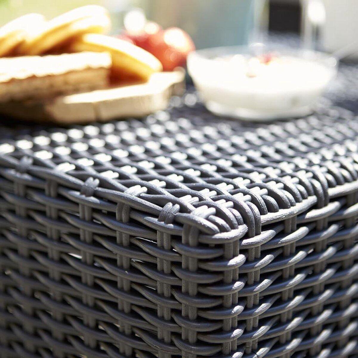 Tavolino da esterno California KETER struttura e superficie in resina antracite per 4 persone 68x68cm - 7