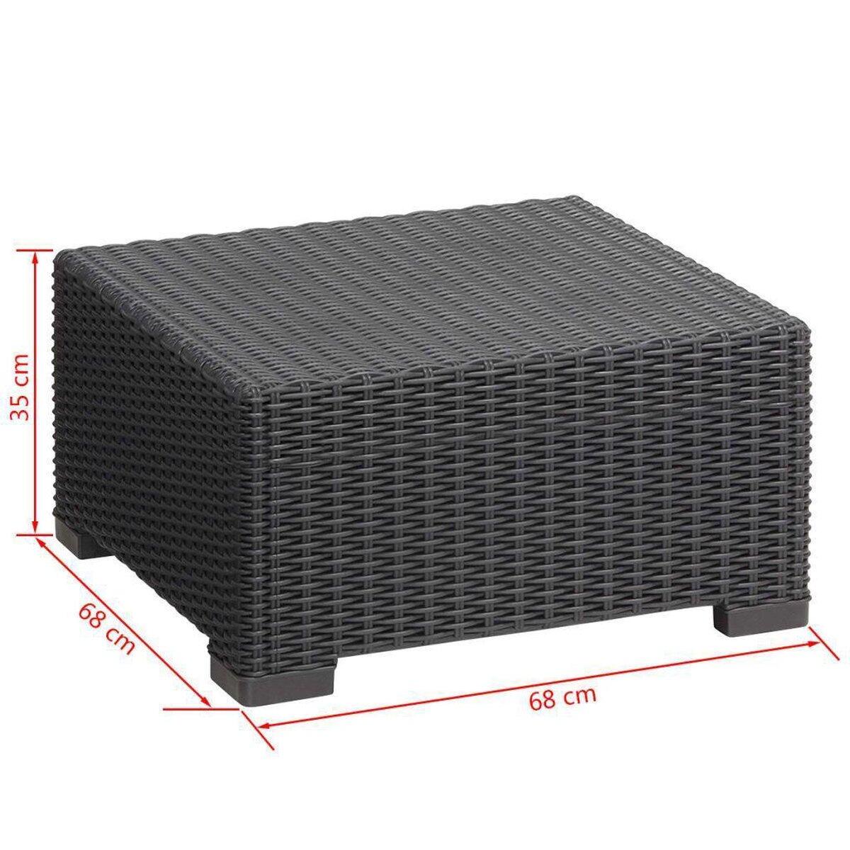 Tavolino da esterno California KETER struttura e superficie in resina antracite per 4 persone 68x68cm - 10