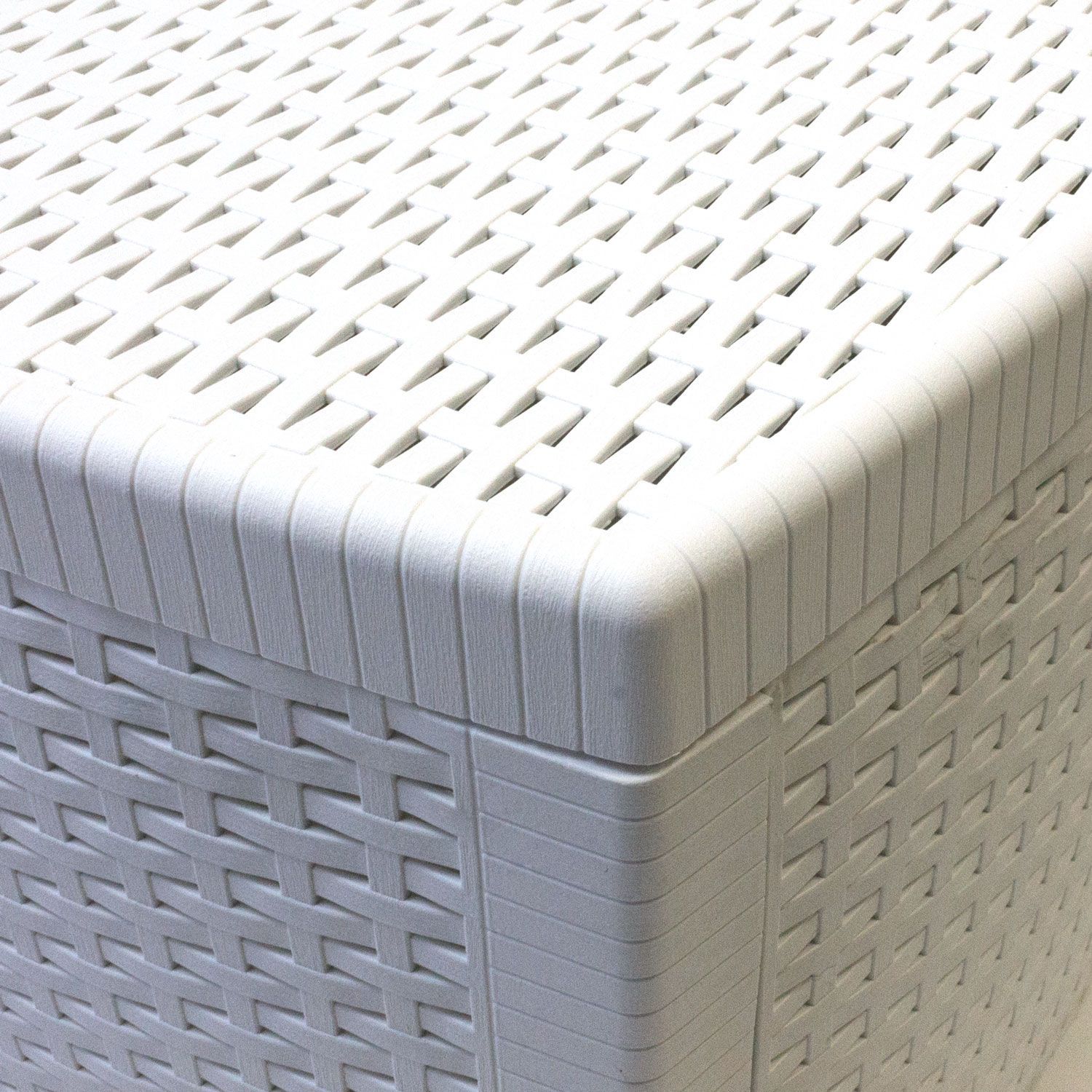 Tavolino da esterno Contenitore Lipari struttura e superficie in resina bianco per 2 persone 53x53cm - 7